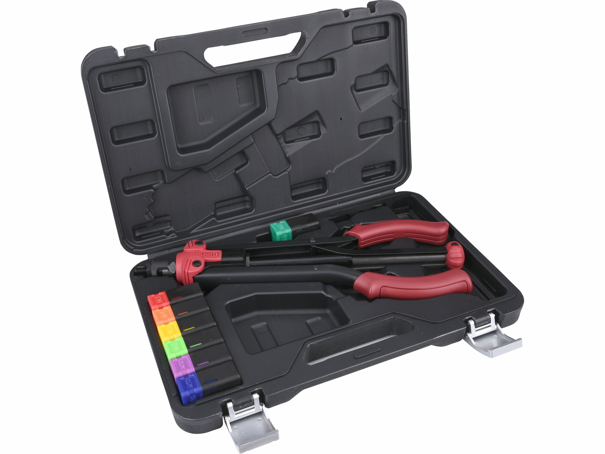 FORTUM 4770635 Kliešte nitovacie pákové pre matice, samovysúvacie, 390mm, pre matice M3-12