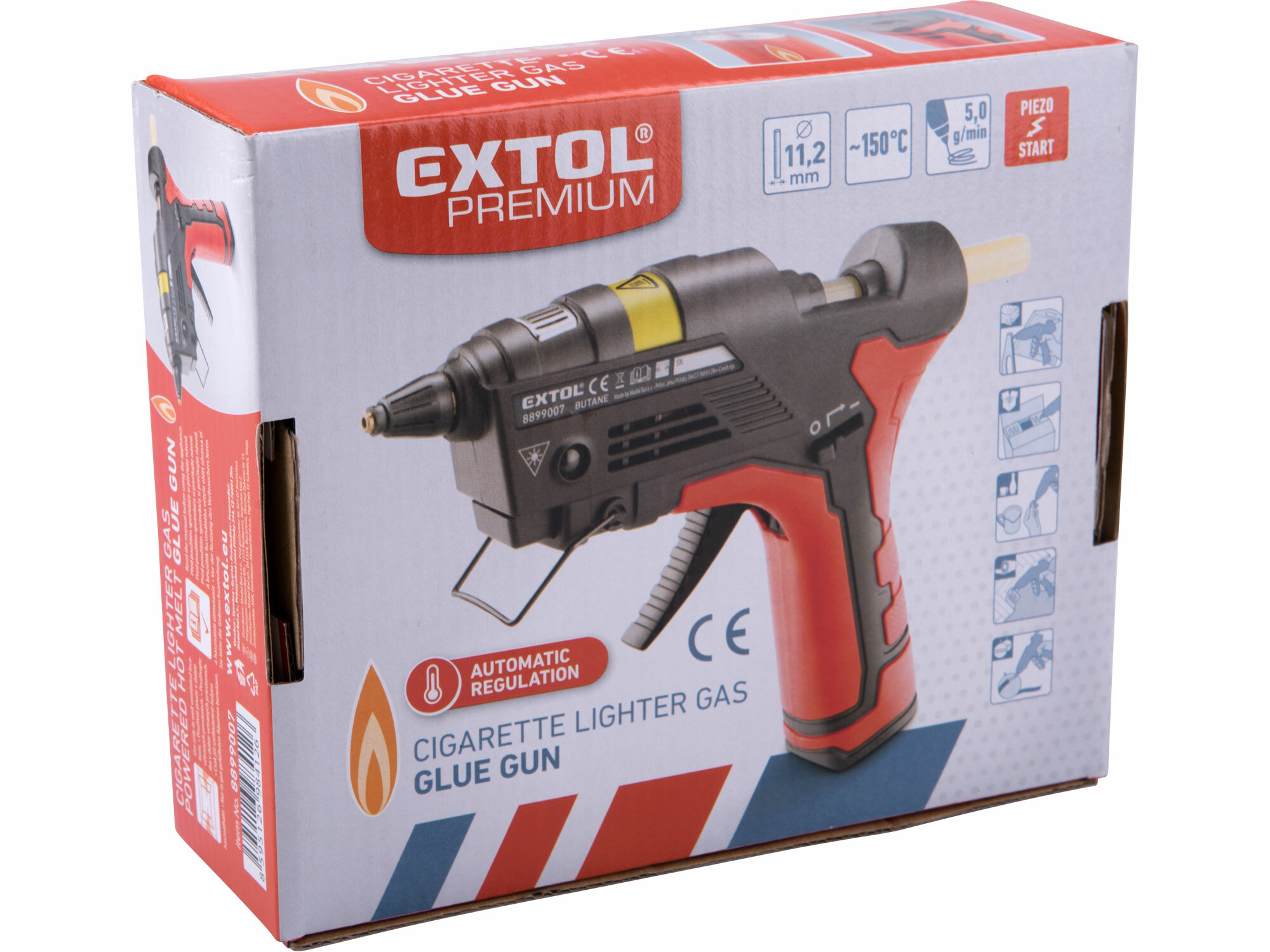 EXTOL PREMIUM 8899007 Pištoľ lepiaca tavná plynová, pr.11,2mm