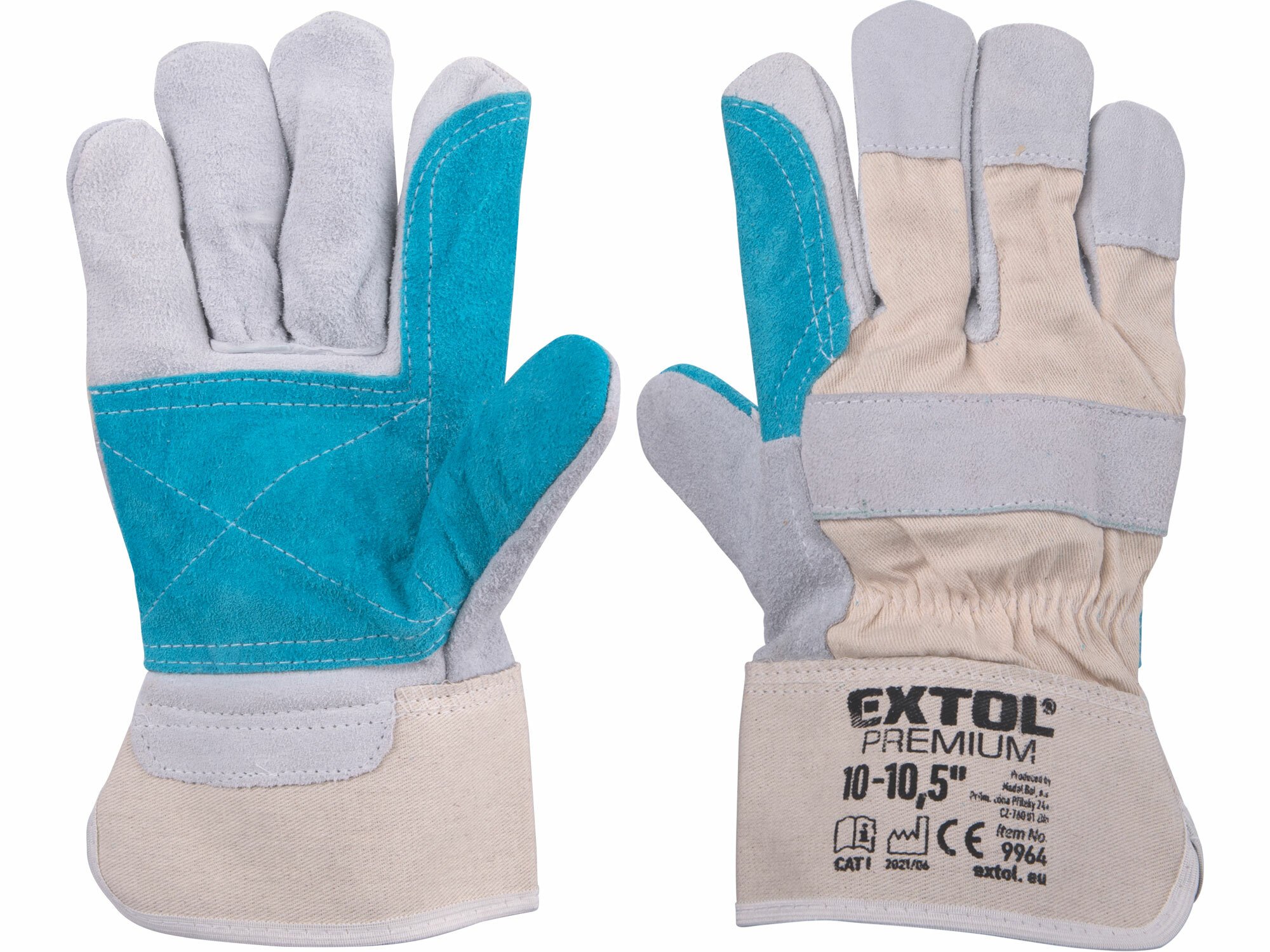 EXTOL PREMIUM 9964 Rukavice koža/látka, 10"-10,5"