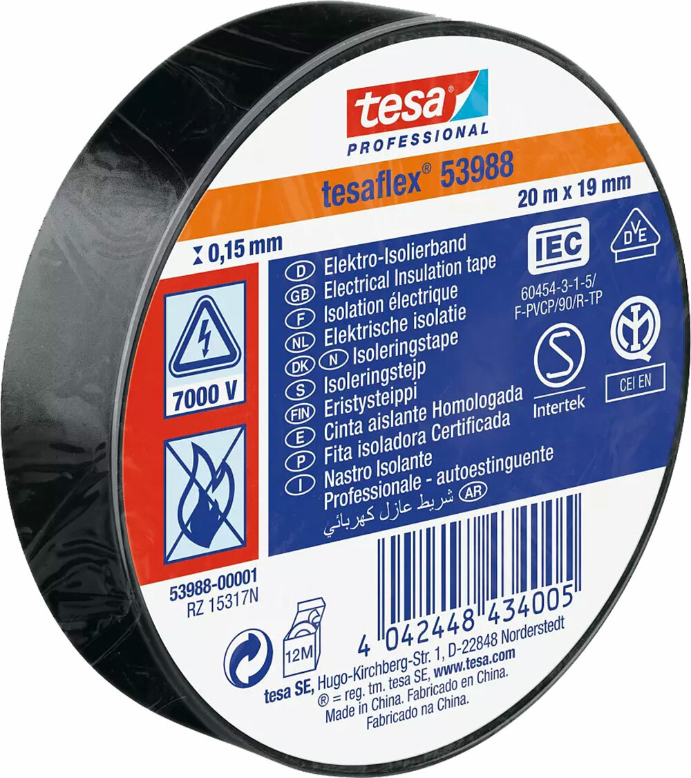 TESA 95395 Páska 53988 elektroizolačná čierna 19mm x 20m