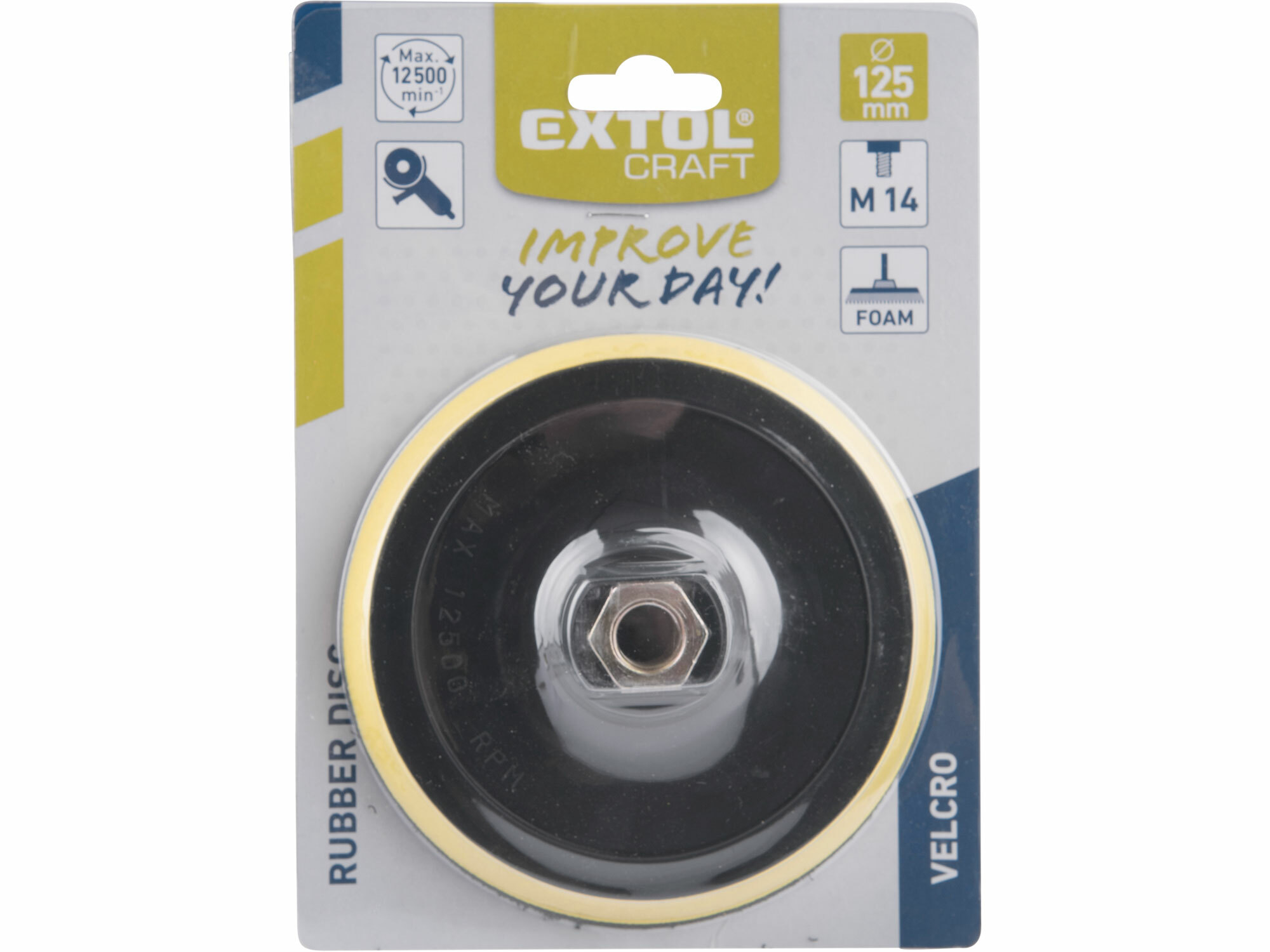 EXTOL CRAFT 108525 Tanier unášací so suchým zipsom pre uhlovú brúsku, Ø125mm