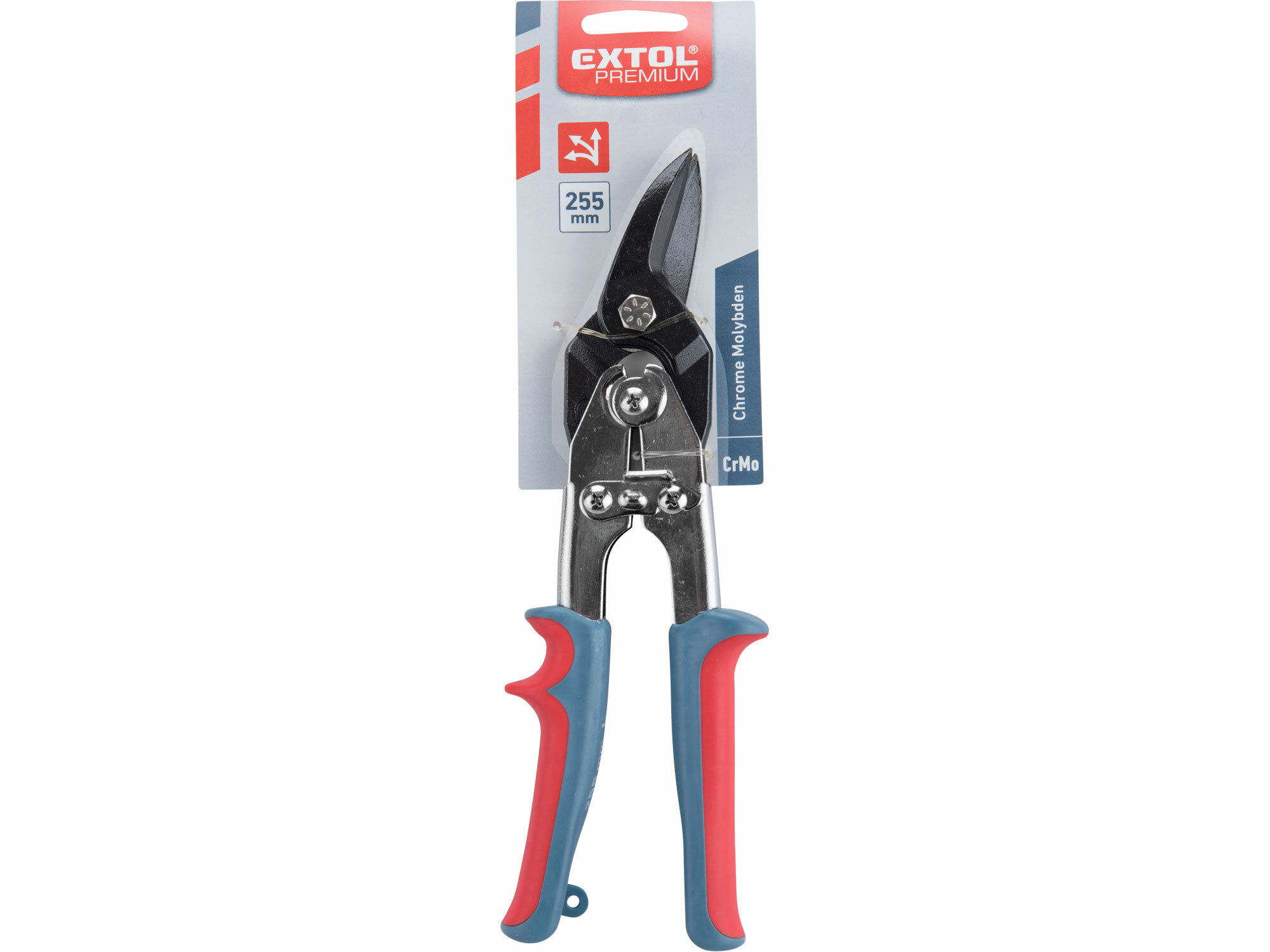 EXTOL PREMIUM 48000 Nožnice na plech prevodové ľavé, 255mm, pre strihanie rovno a doľava