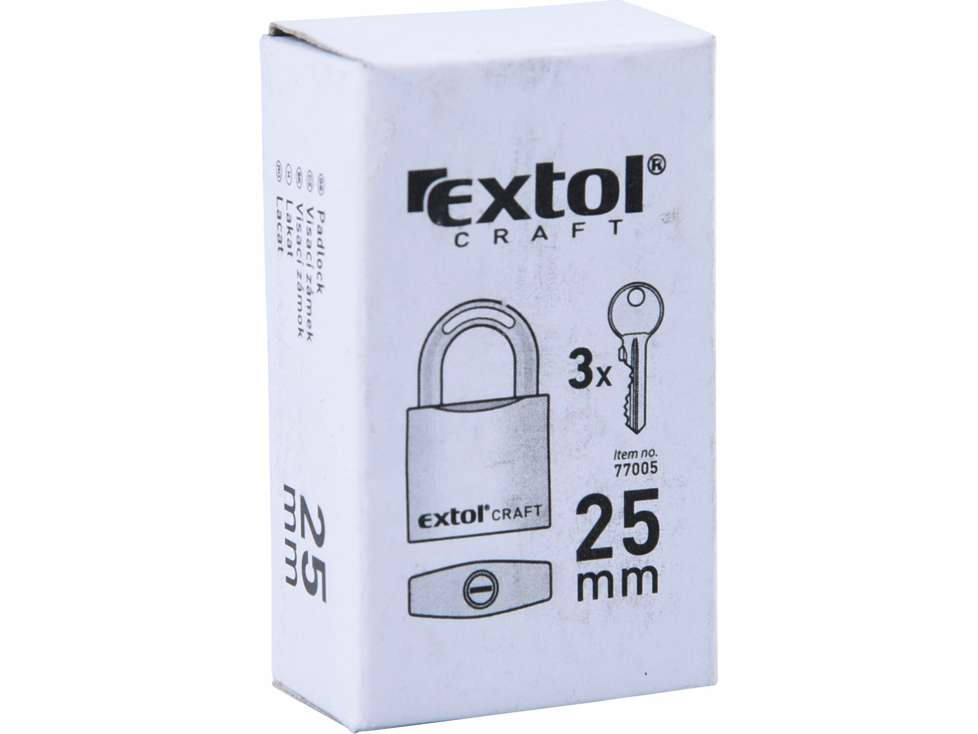 EXTOL CRAFT 77005 Zámok visací liatinový 25mm, 3 kľúče
