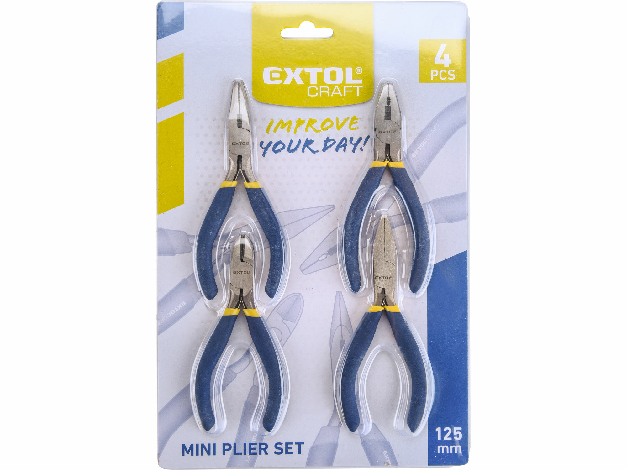 EXTOL CRAFT 7724 Kliešte mini, penová rukovať, TÜV/GS, 4-dielna sada