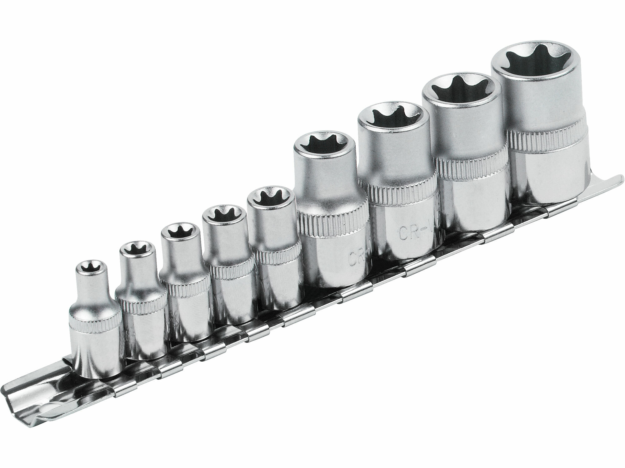 EXTOL PREMIUM 8818114 Kľúče nástrčné TORX, 1/4'', 9ks, E5-18