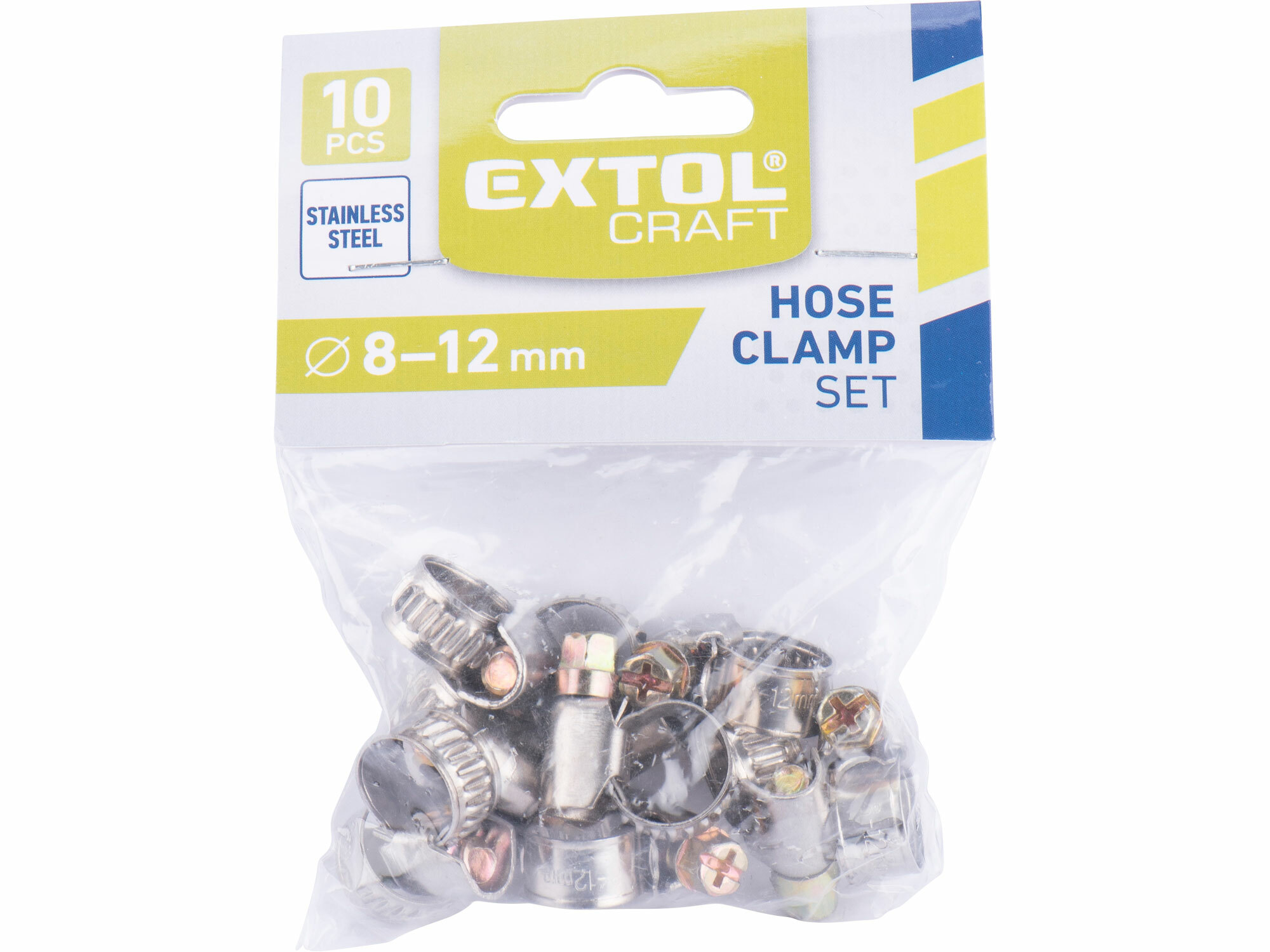 EXTOL CRAFT 70500 Spony hadicové antikorové 10ks, 8-12mm
