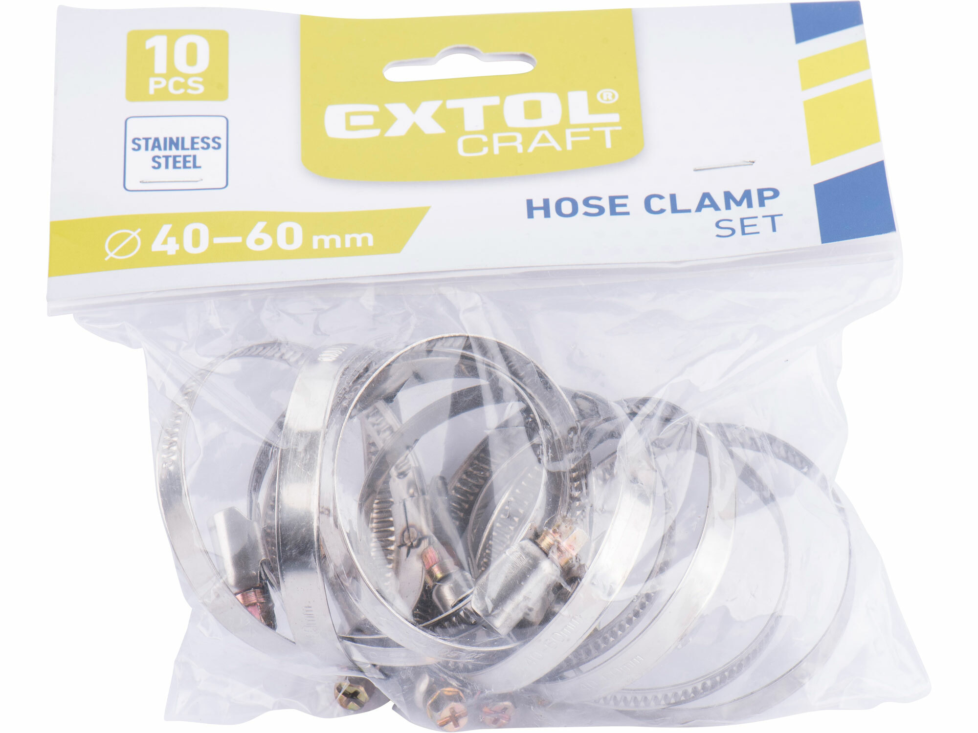 EXTOL CRAFT 70507 Spony hadicové antikorové 10ks, 40-60mm