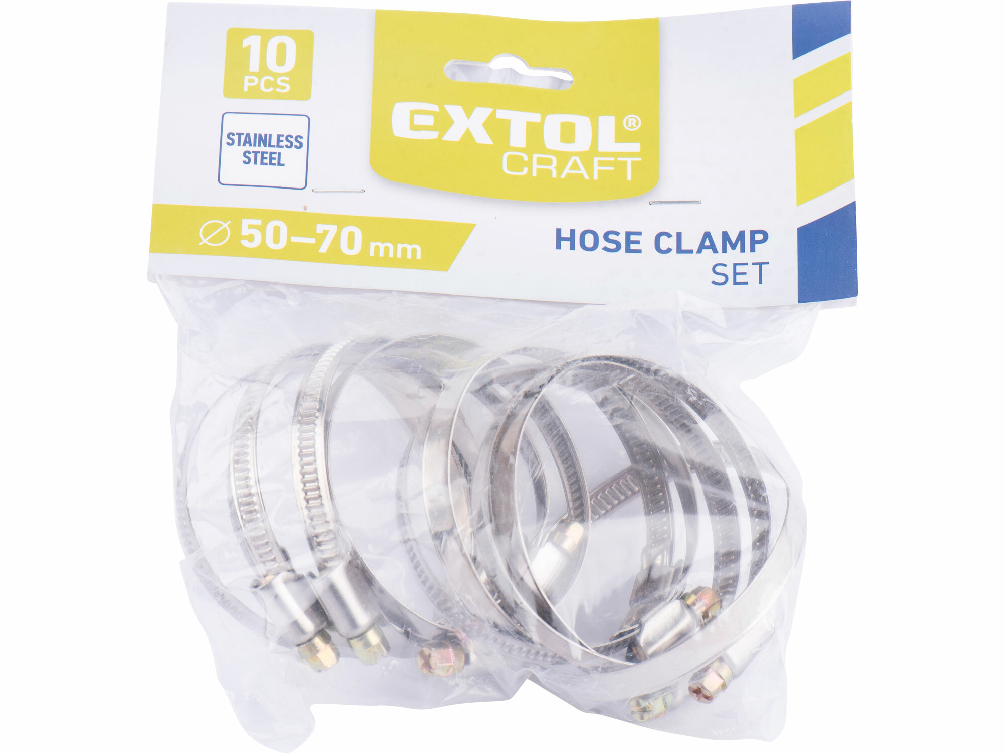 EXTOL CRAFT 70508 Spony hadicové antikorové 10ks, 50-70mm