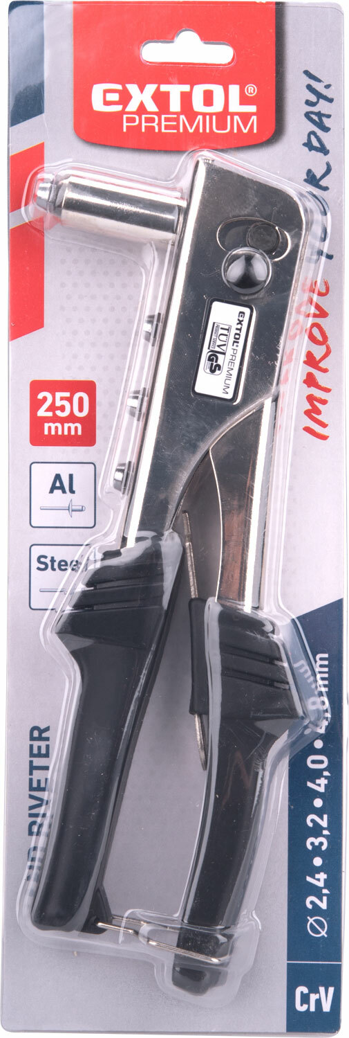 EXTOL PREMIUM 8813720 Kliešte nitovacie oceľové, 255mm, Ø2,4-3,2-4,0-4,8mm