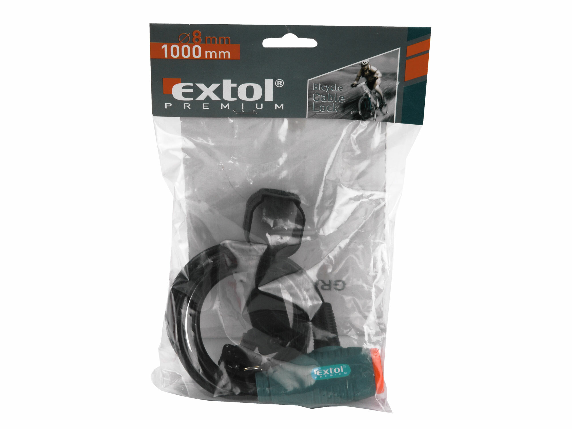 EXTOL PREMIUM 8857814 Zámok na bicykel špirálový, 100cm, Ø8mm