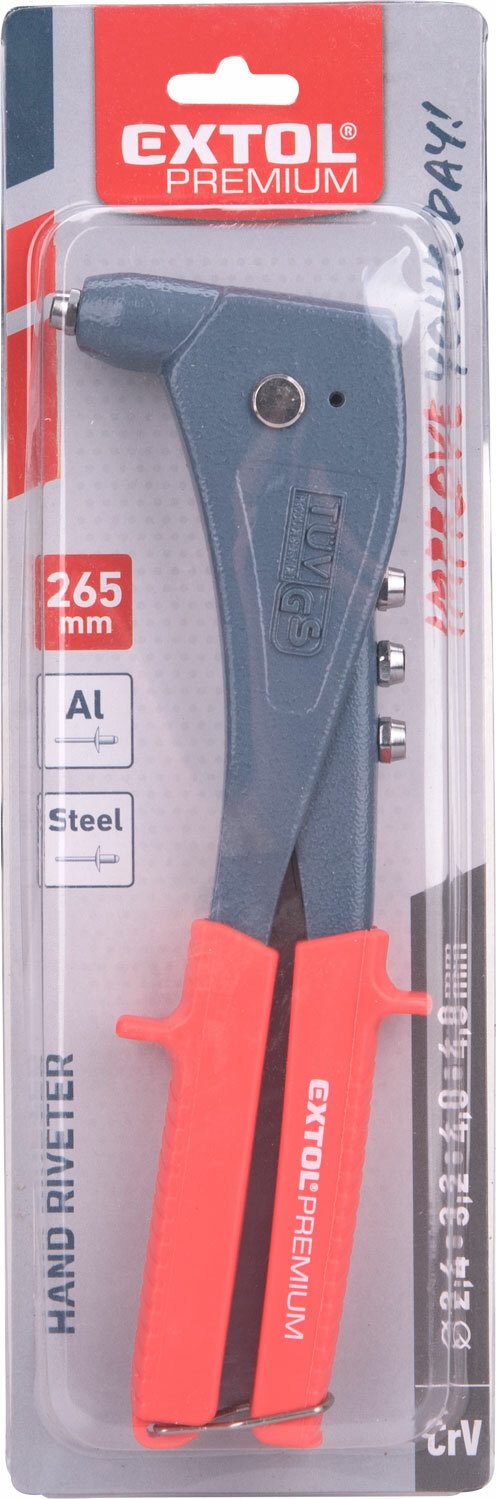 EXTOL PREMIUM 8813725 Kliešte nitovacie liatinové, 265mm, Ø2,4-3,2-4,0-4,8mm