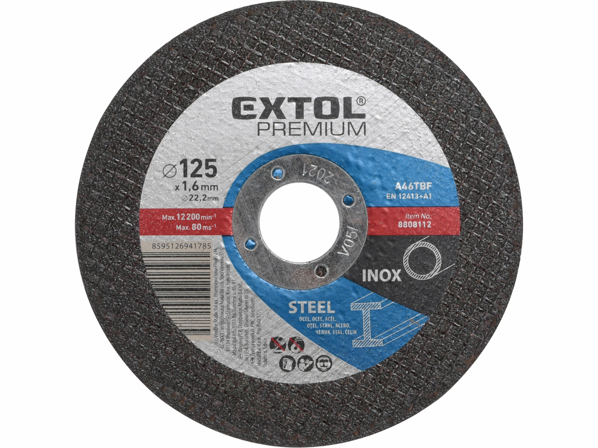 EXTOL PREMIUM 8808112 Kotúč rezný na oceľ a antikoro, 125x1,6mm