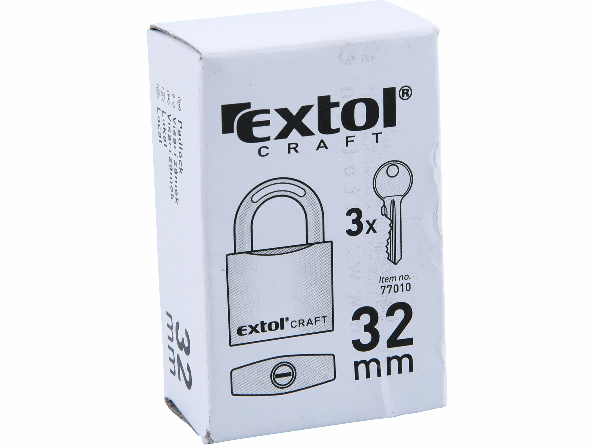 EXTOL CRAFT 77010 Zámok visací liatinový, 3 kľúče, 32mm