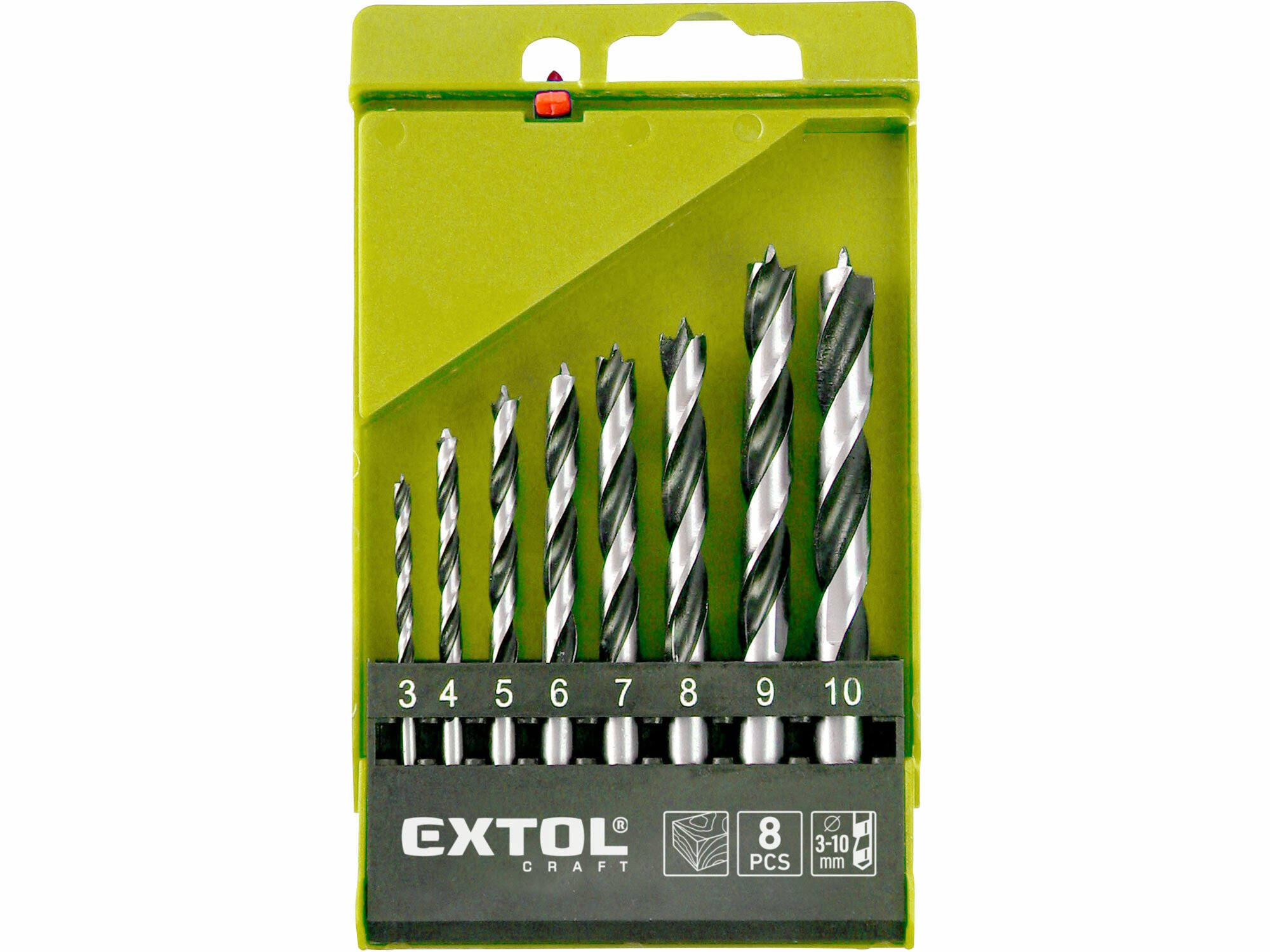 EXTOL CRAFT 1142 Vrtáky do dreva, 8-dielna sada, Ø3-4-5-6-7-8-9-10mm