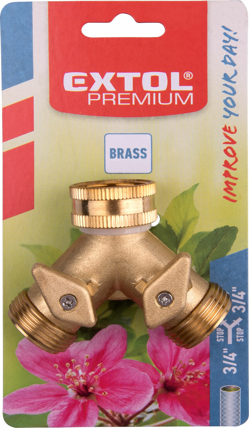 EXTOL PREMIUM 8876042 Ventil mosadzný / rozdvojka, 3/4''