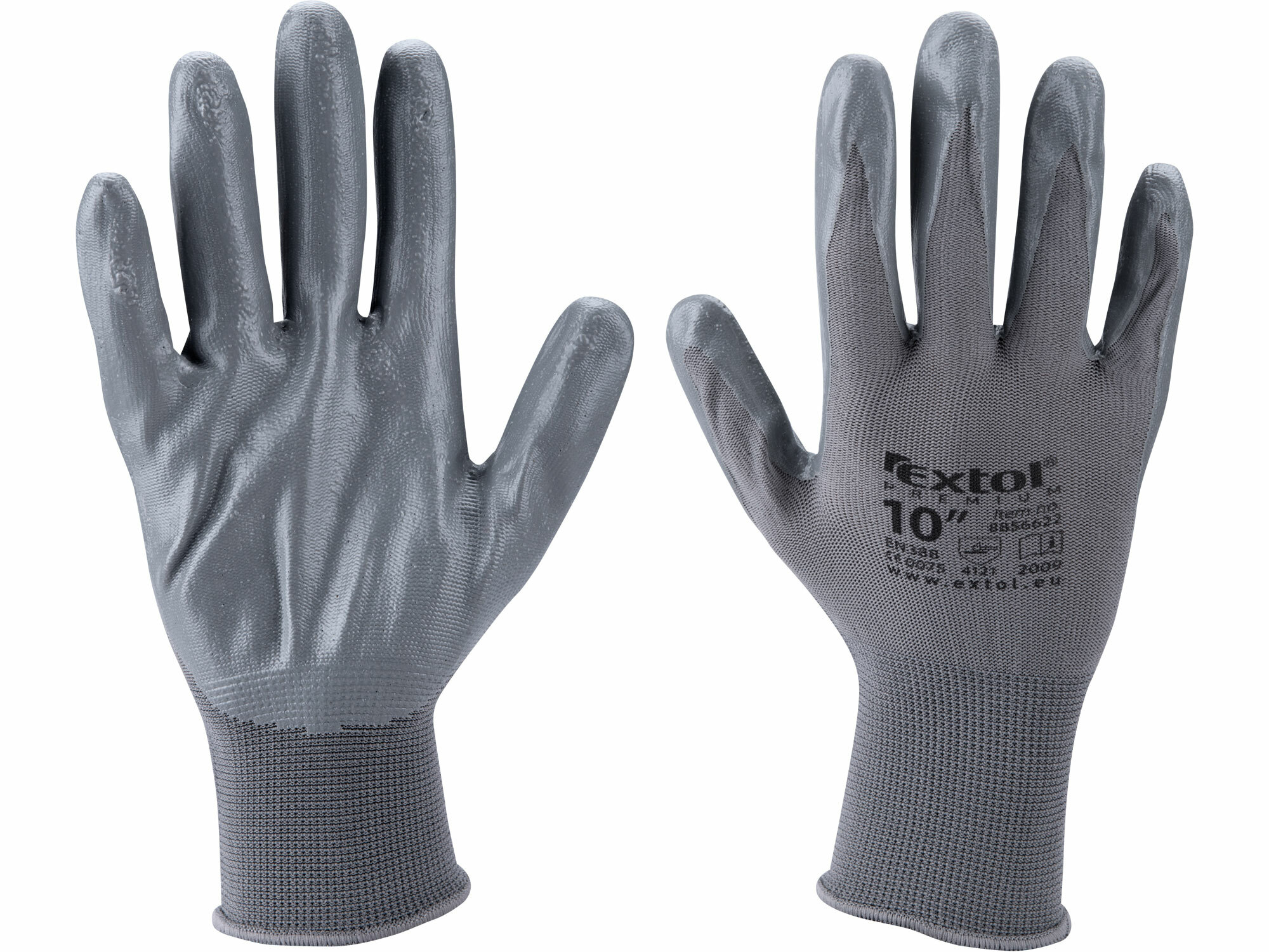 EXTOL PREMIUM 8856622 Rukavice nylon, máčané v nitrile, L/10"