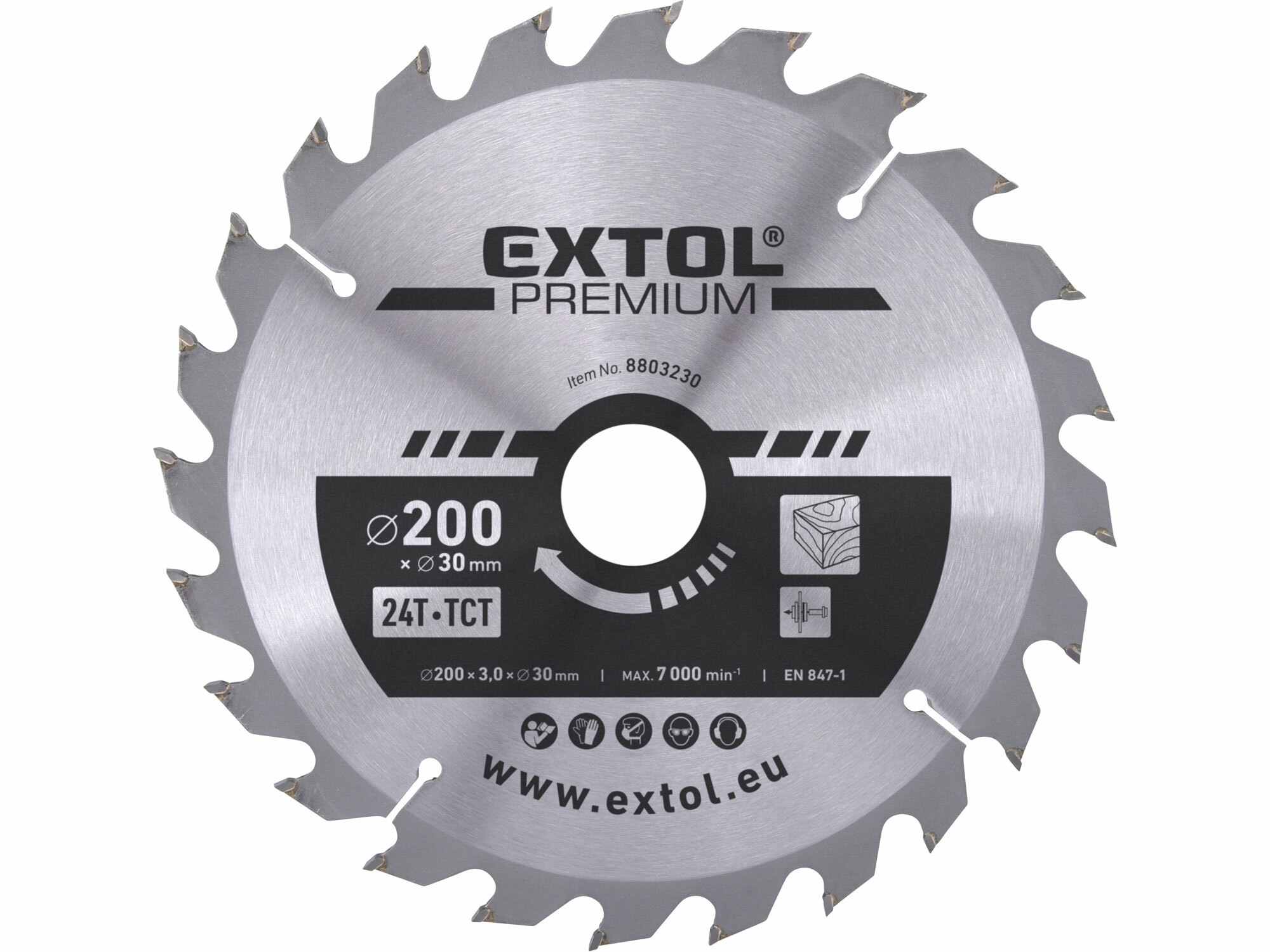 EXTOL PREMIUM 8803230 Kotúč pílový s SK plátkami, ø200x3,2x30mm, 24z