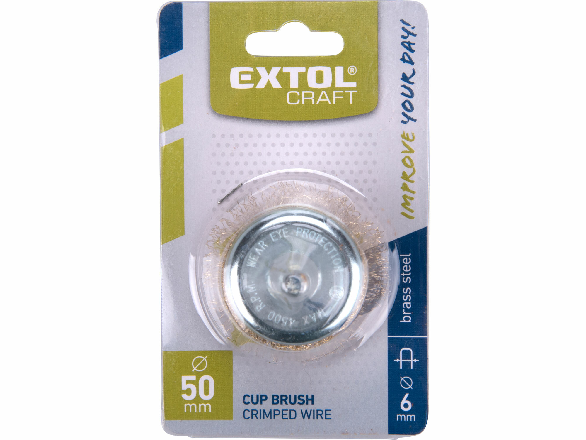 EXTOL CRAFT 17056 Kartáč hrnčekový vlnitý so stopkou, Ø50mm, stopka Ø6mm
