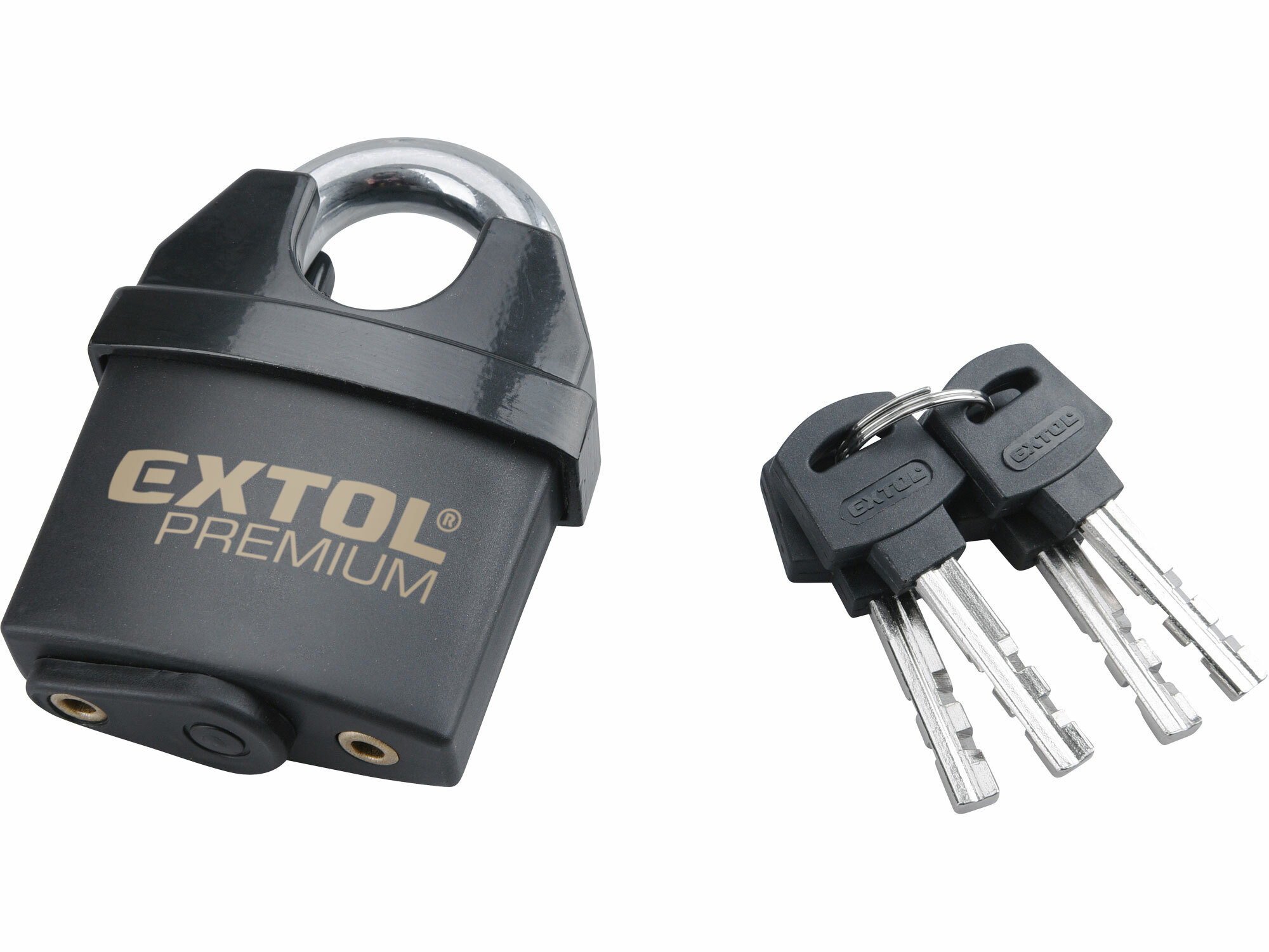 EXTOL PREMIUM 8857760 Zámok visací bezpečnostný vodeodolný, 4 kľúče, 60mm