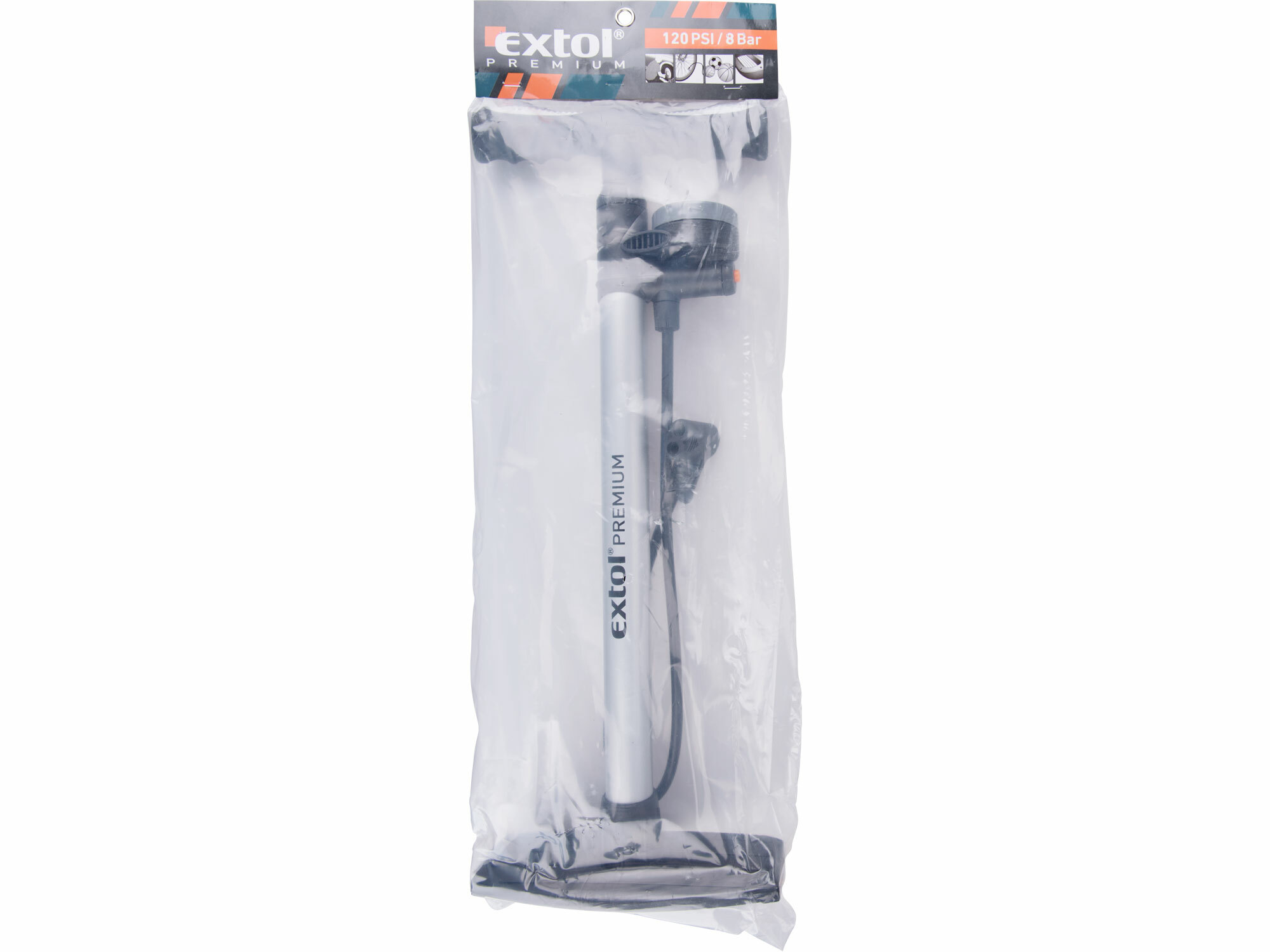 EXTOL PREMIUM 8864200 Pumpa na bicykel veľká s tlakomerom
