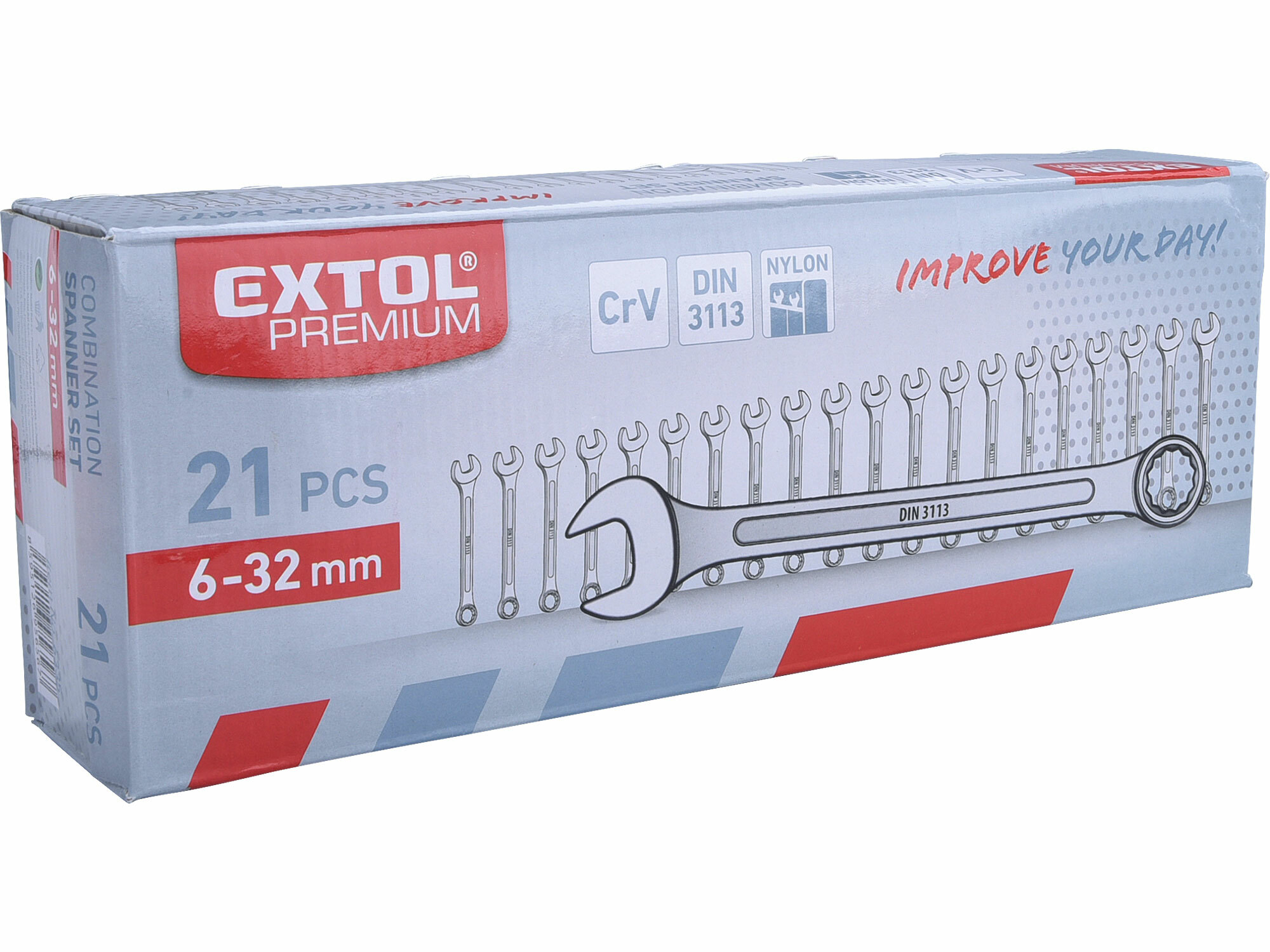 EXTOL PREMIUM 6335 Kľúče očko-vidlicové 6-32mm, sada 21ks, nylonové puzdro