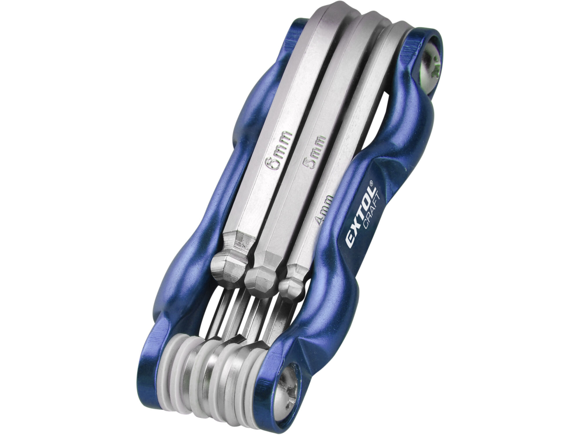 EXTOL CRAFT 66006 Kľúče imbusové skladacie s guľôčkou, 7-dielna sada, 1,5-6mm