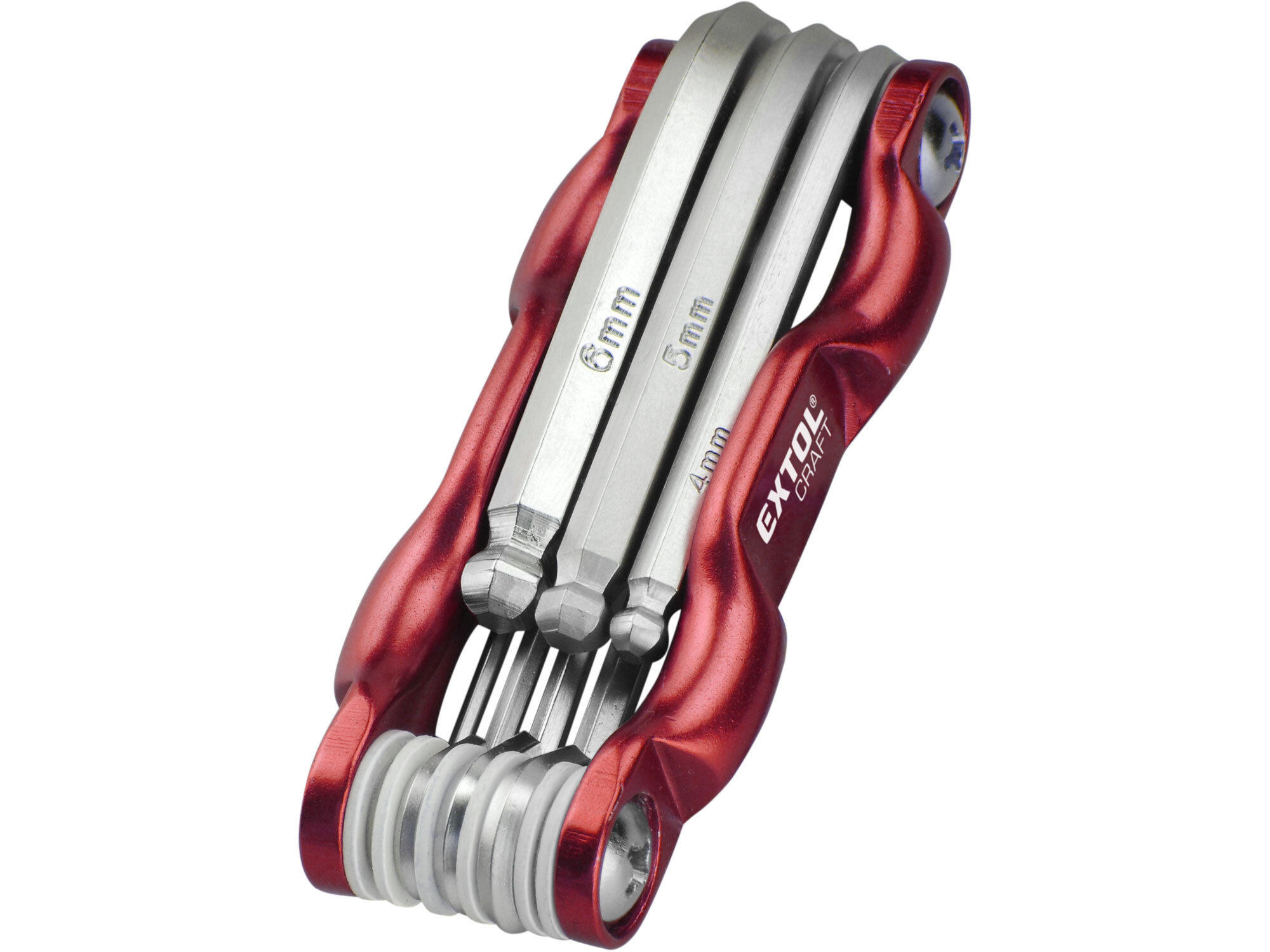 EXTOL CRAFT 66006 Kľúče imbusové skladacie s guľôčkou, 7-dielna sada, 1,5-6mm