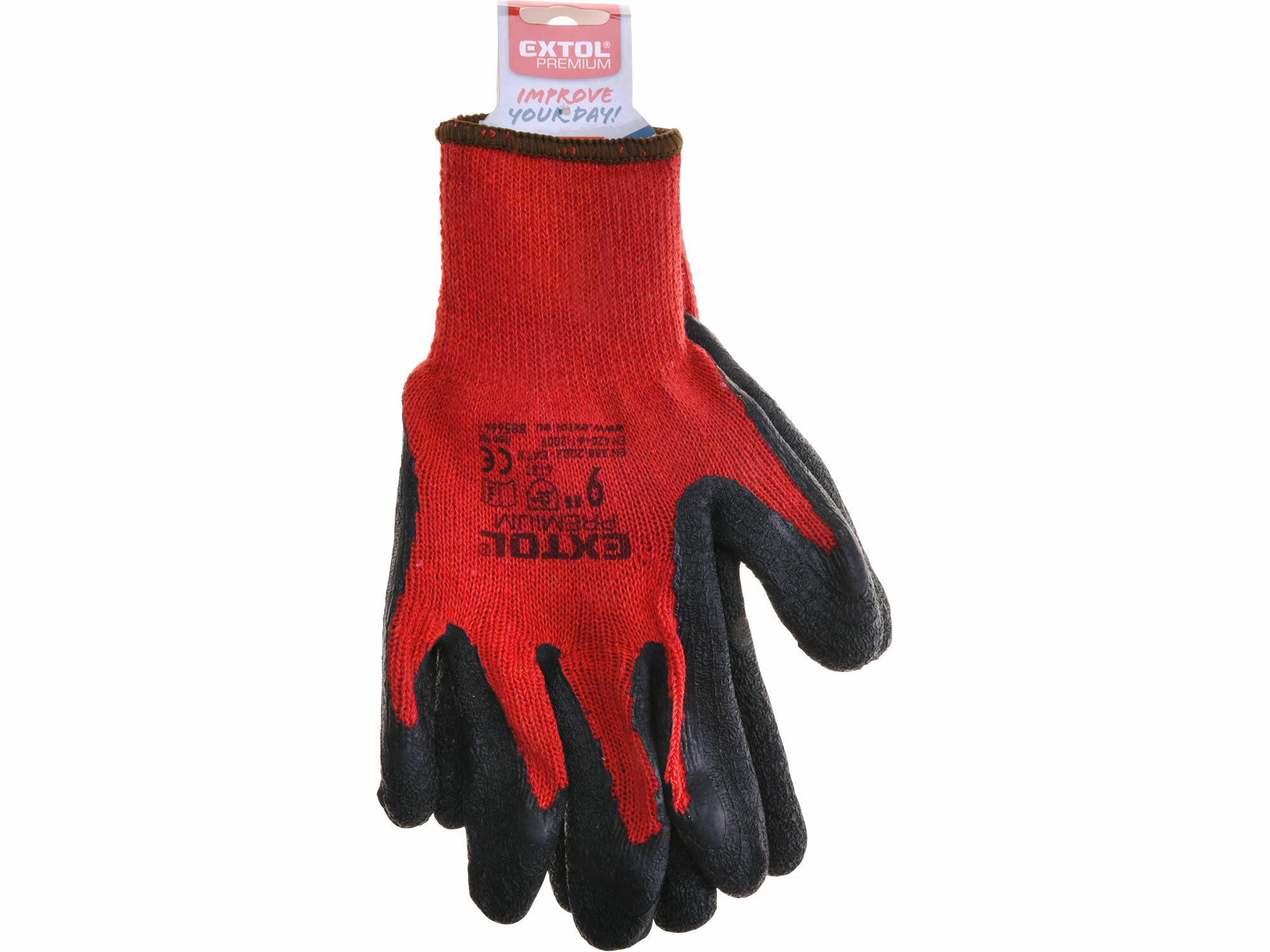 EXTOL PREMIUM 8856641 Rukavice bavlnené polomáčané v latexe, 9"
