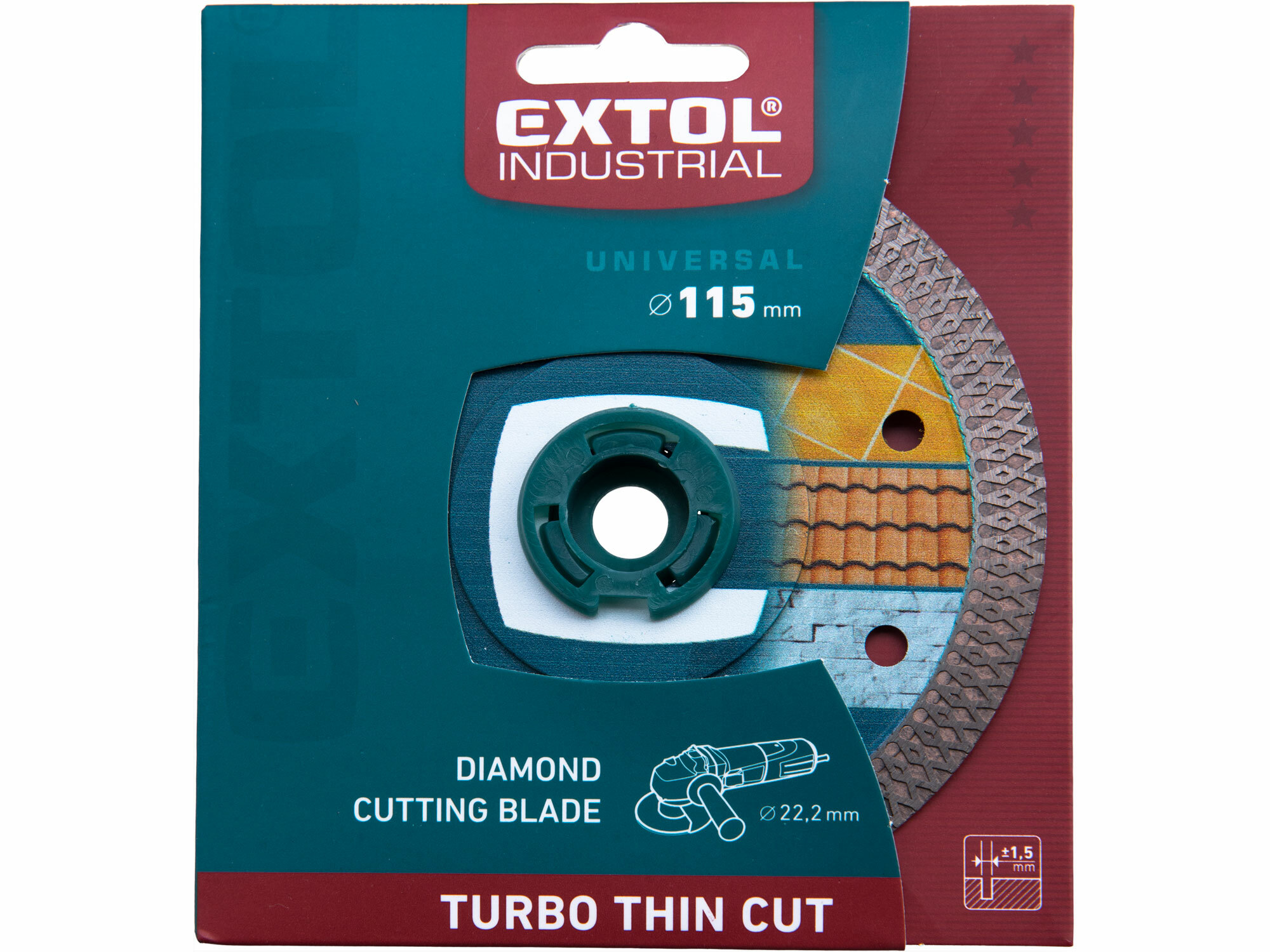 EXTOL INDUSTRIAL 8703041 Kotúč rezný diamantový Turbo Thin Cut, 115mm, suché aj mokré rezanie