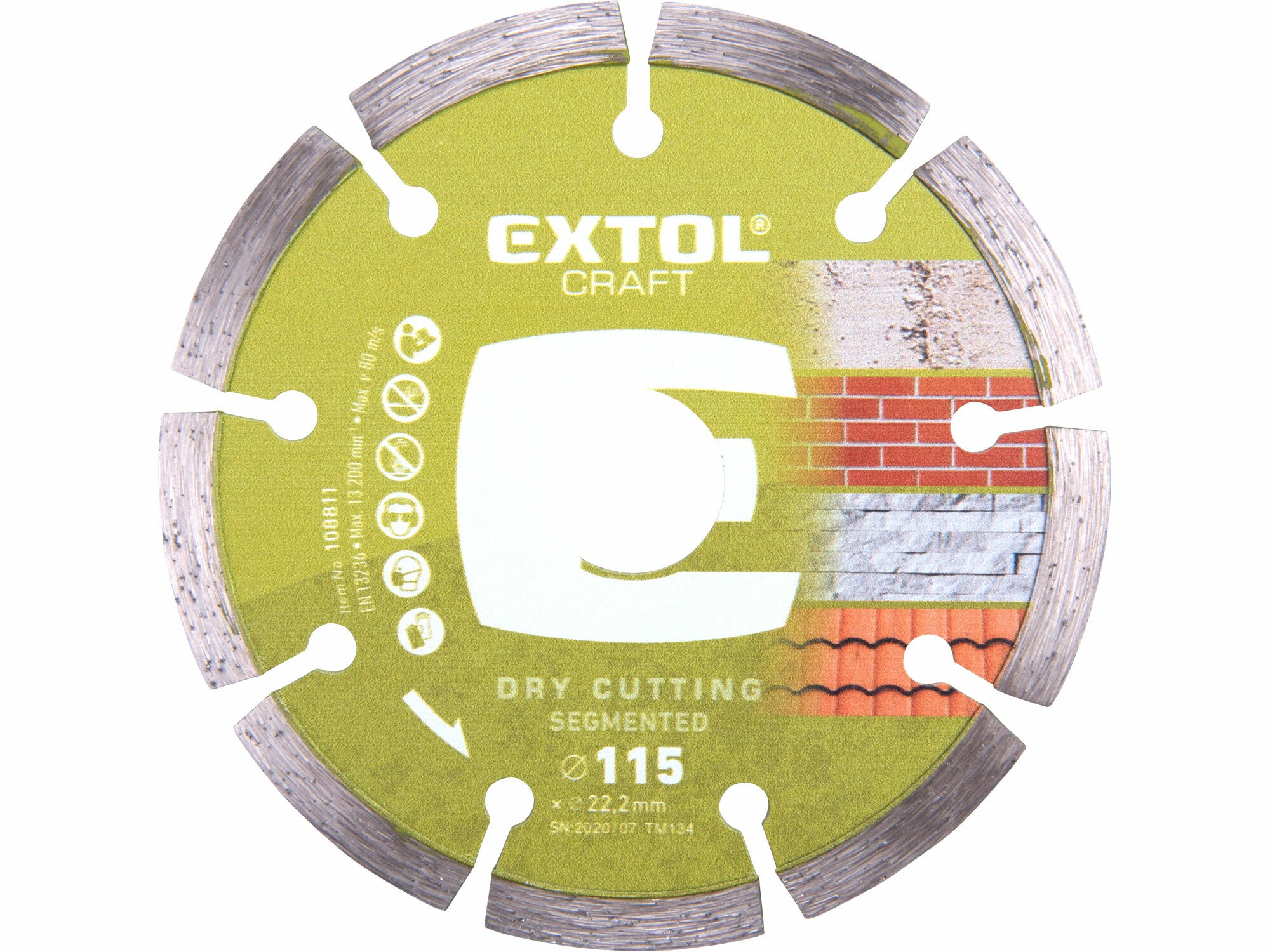 EXTOL CRAFT 108811 Kotúč rezný diamantový segmentový, 115mm