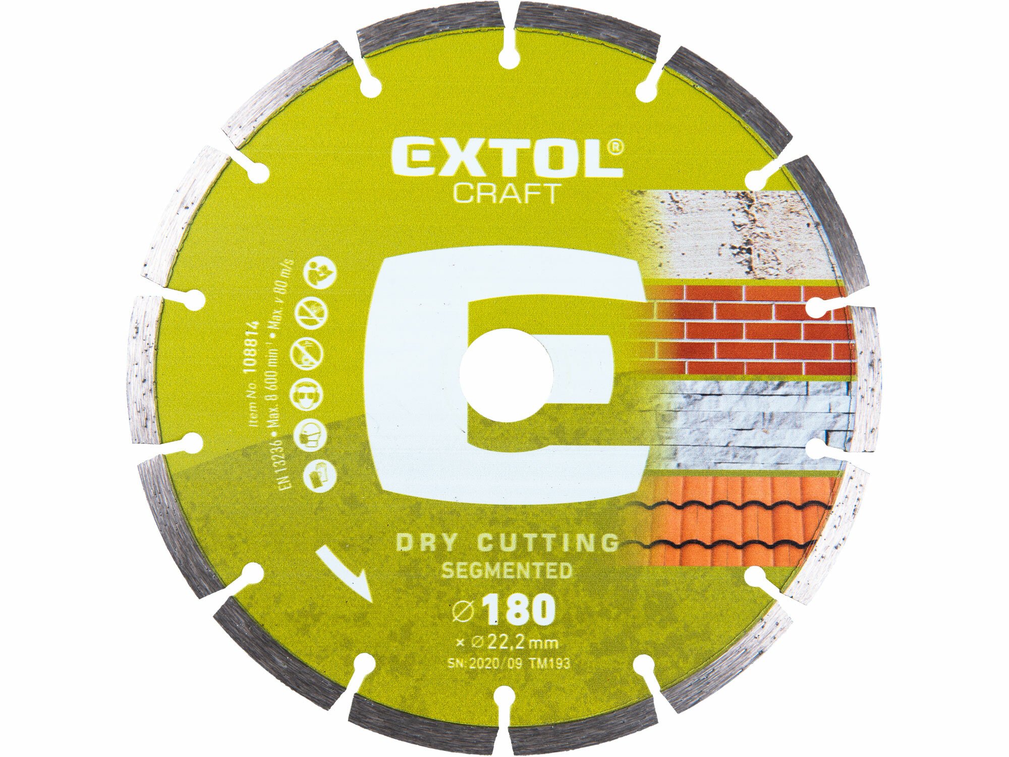 EXTOL CRAFT 108814 Kotúč rezný diamantový segmentový, 180mm
