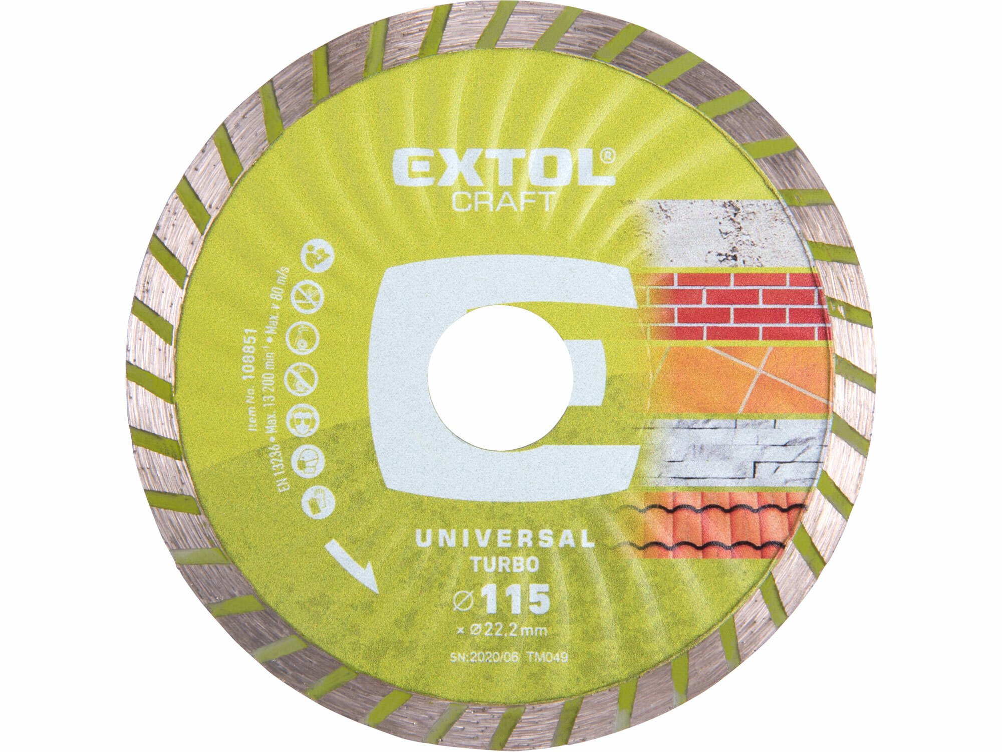 EXTOL CRAFT 108851 Kotúč rezný diamantový Turbo, 115mm