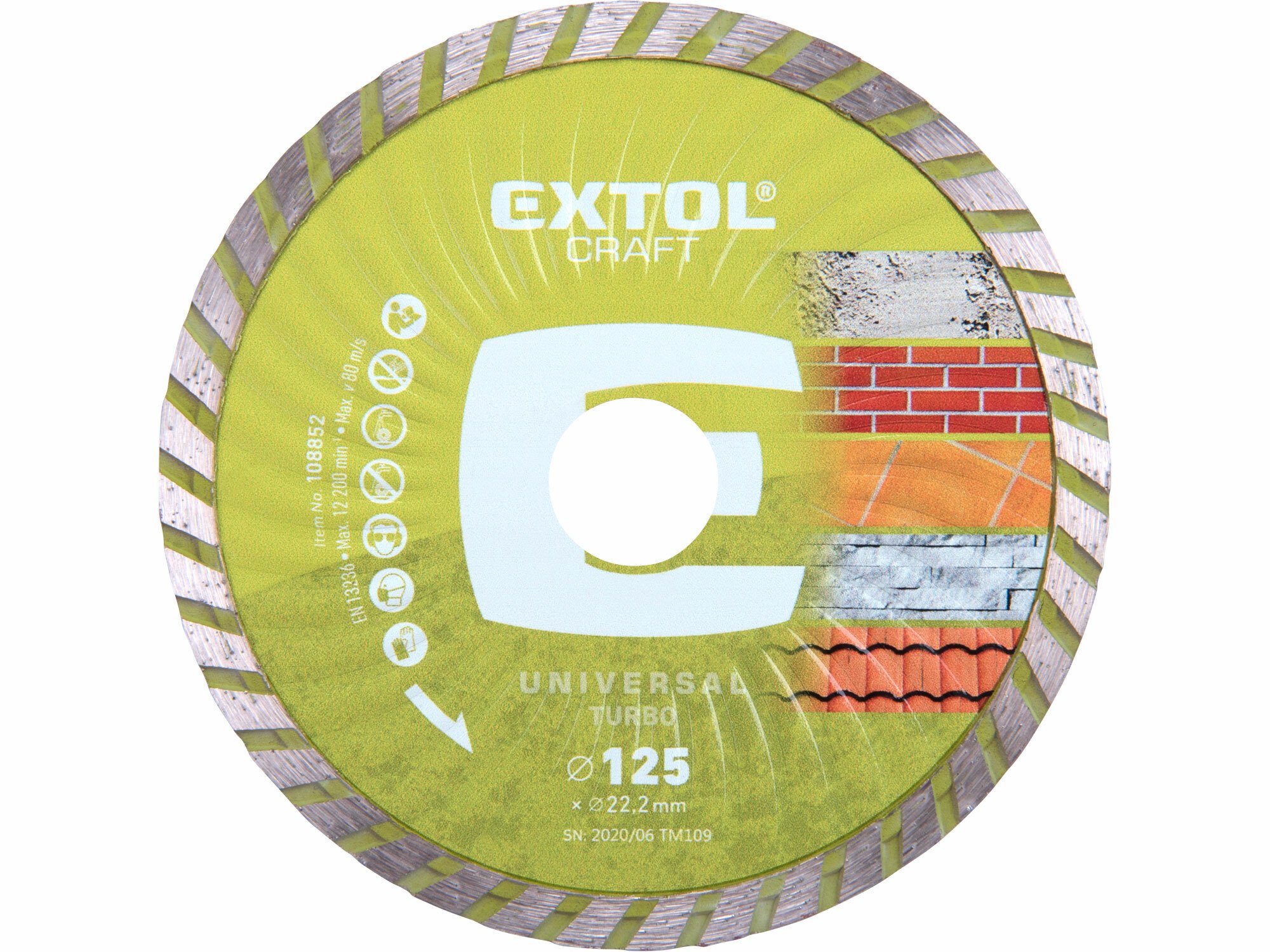 EXTOL CRAFT 108852 Kotúč rezný diamantový Turbo, 125mm