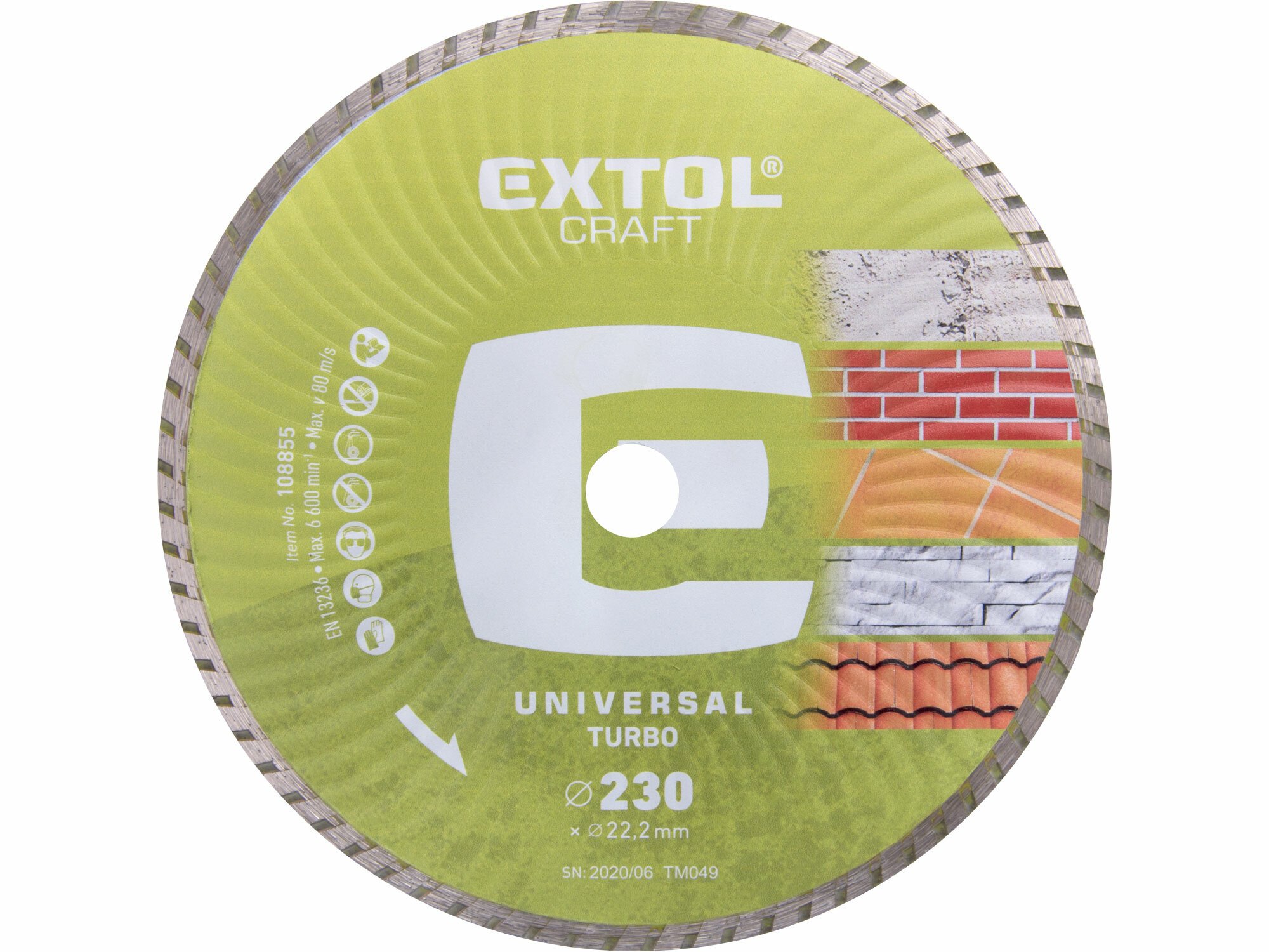 EXTOL CRAFT 108855 Kotúč rezný diamantový Turbo, 230mm