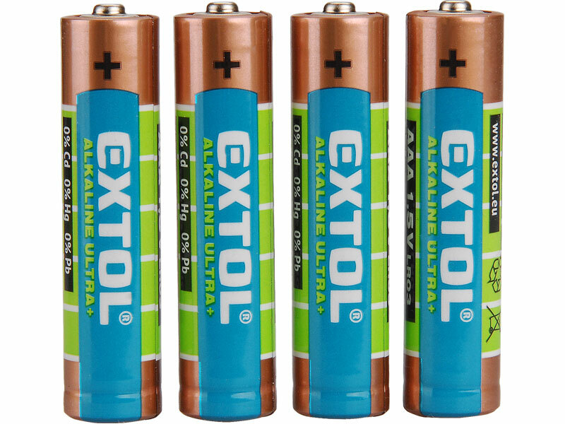 EXTOL ENERGY 42010 Batéria alkalická 4ks, 1,5V, typ AAA