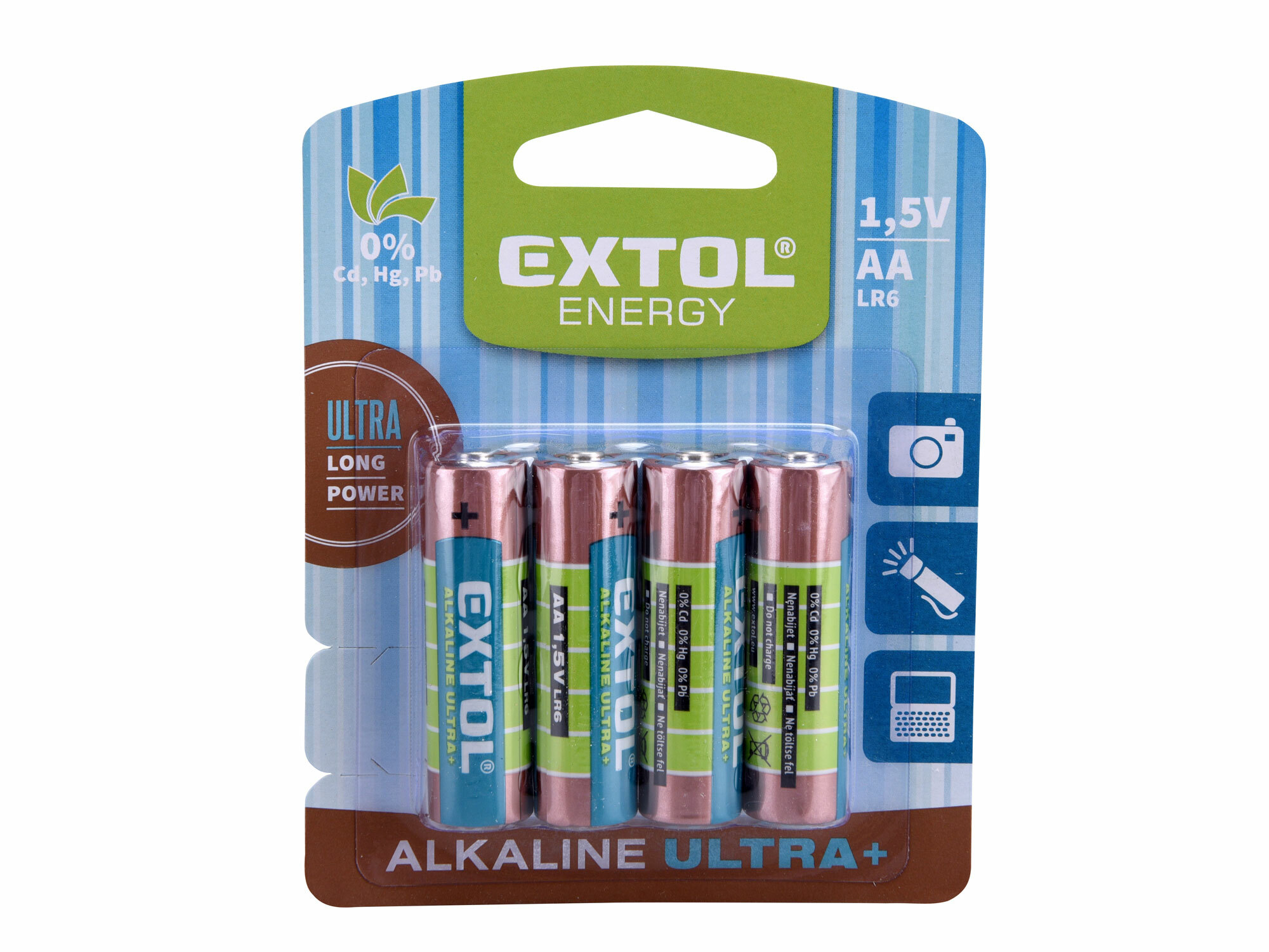 EXTOL ENERGY 42011 Batéria alkalická 4ks, 1,5V, typ AA