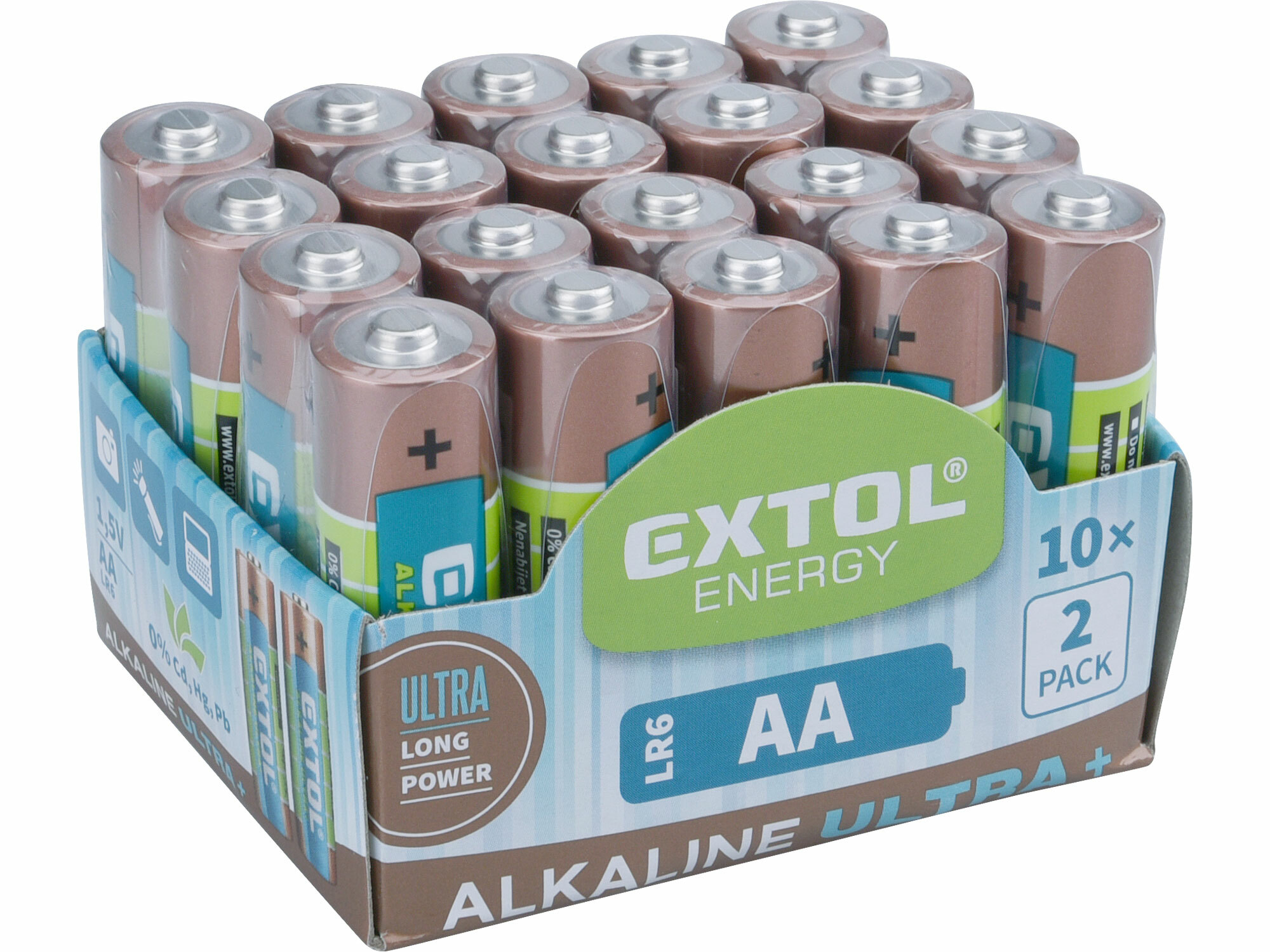 EXTOL ENERGY 42013 Batéria alkalická 20ks, 1,5V, typ AA
