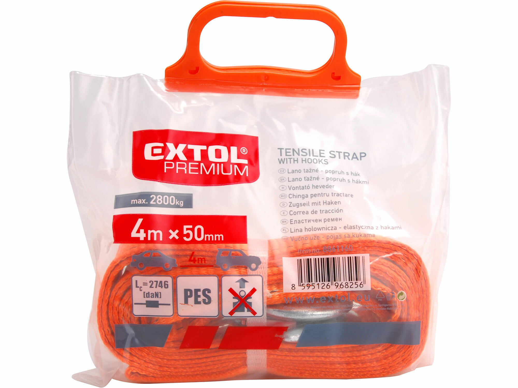 EXTOL PREMIUM 8861160 Ťažné lano 4m x 50mm, max. 2800kg, GS