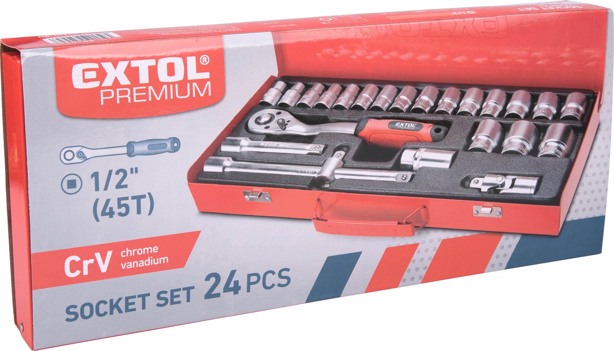 EXTOL PREMIUM 8818365 Sada nástrčných kľúčov, 1/2", 24ks