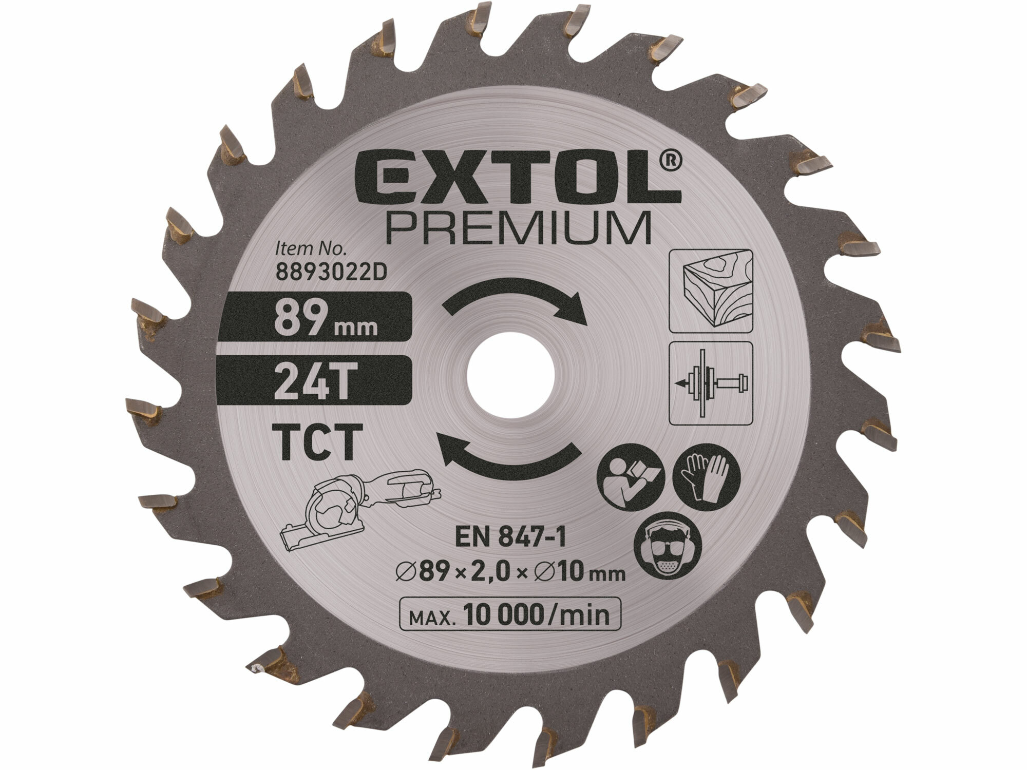 EXTOL PREMIUM 8893022D Kotúč pílový na drevo, Ø89mm, 24Z , pre 8893022