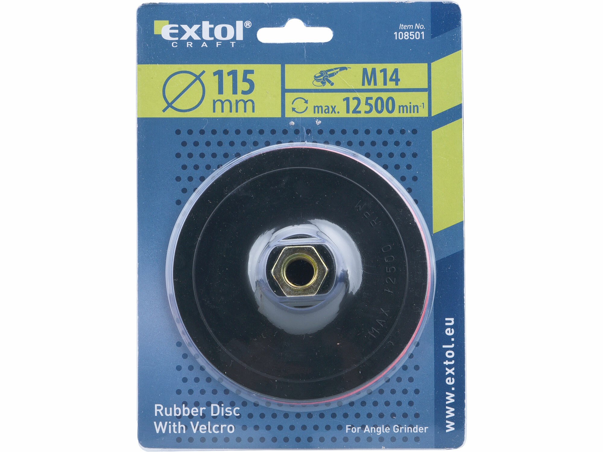 EXTOL CRAFT 108501 Tanier unášací so suchým zipsom pre uhlovú brúsku, Ø115mm