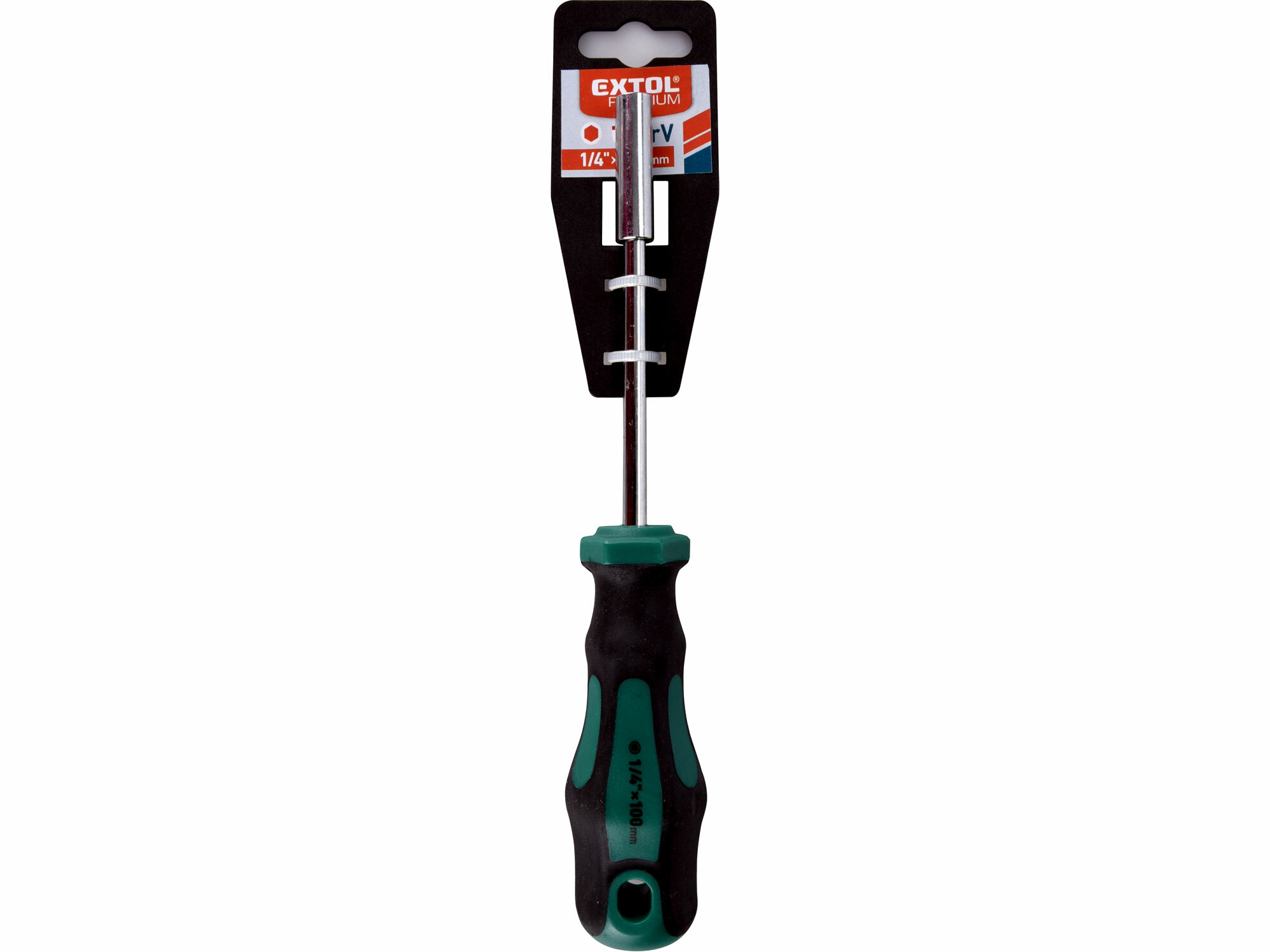 EXTOL PREMIUM 8819239 Skrutkovač na bity magnetický, 1/4", dĺžka 100mm