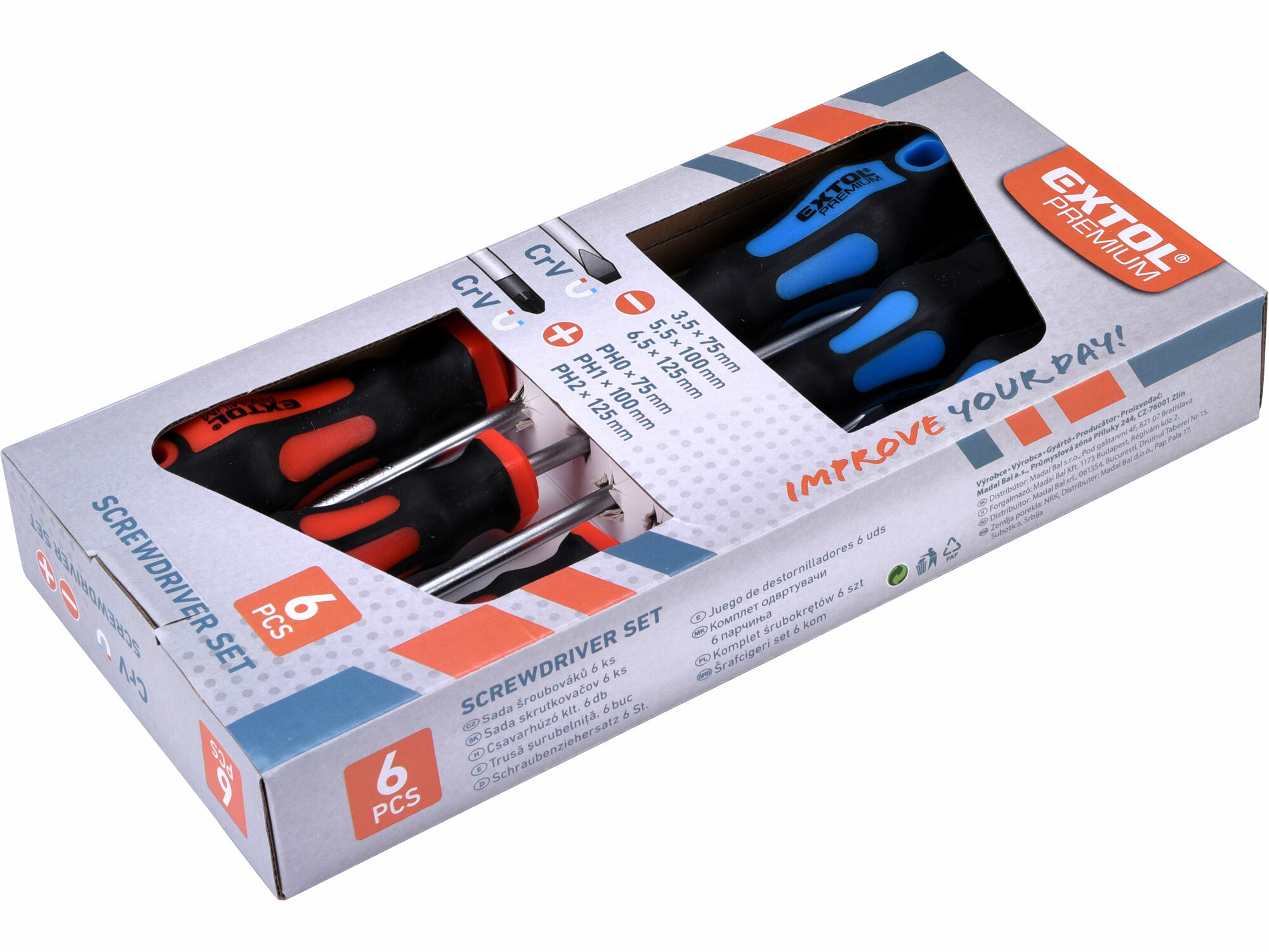 EXTOL PREMIUM 8819256 Skrutkovače magnetické, 6-dielna sada