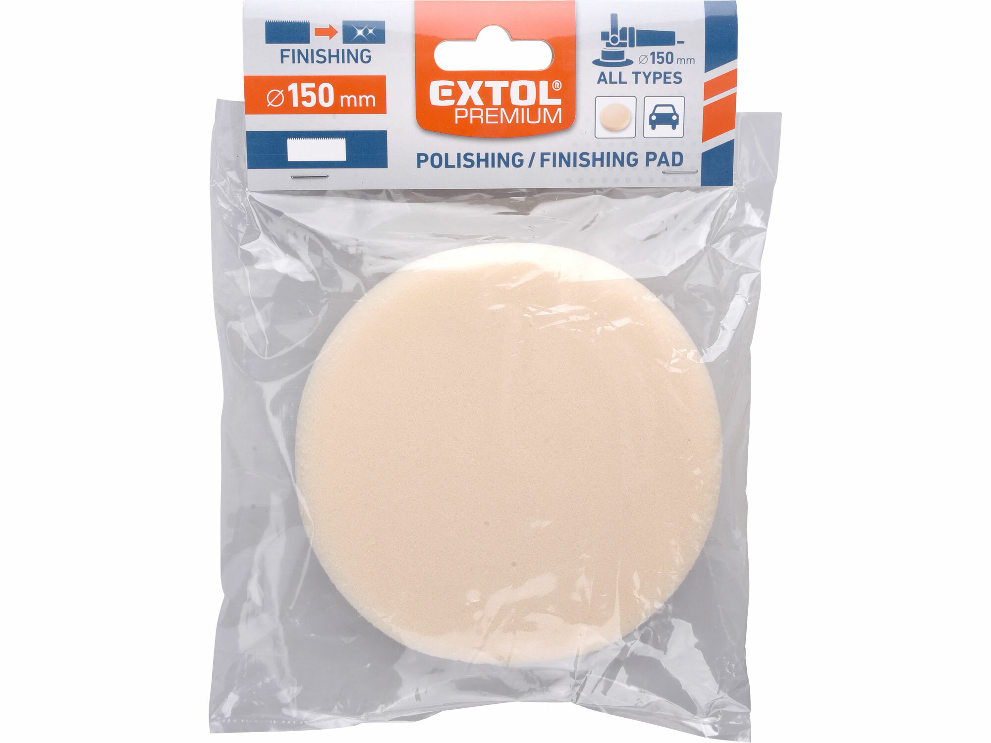 EXTOL PREMIUM 8803542 Kotúč leštiaci penový so suchým zipsom, T20, Ø150mm