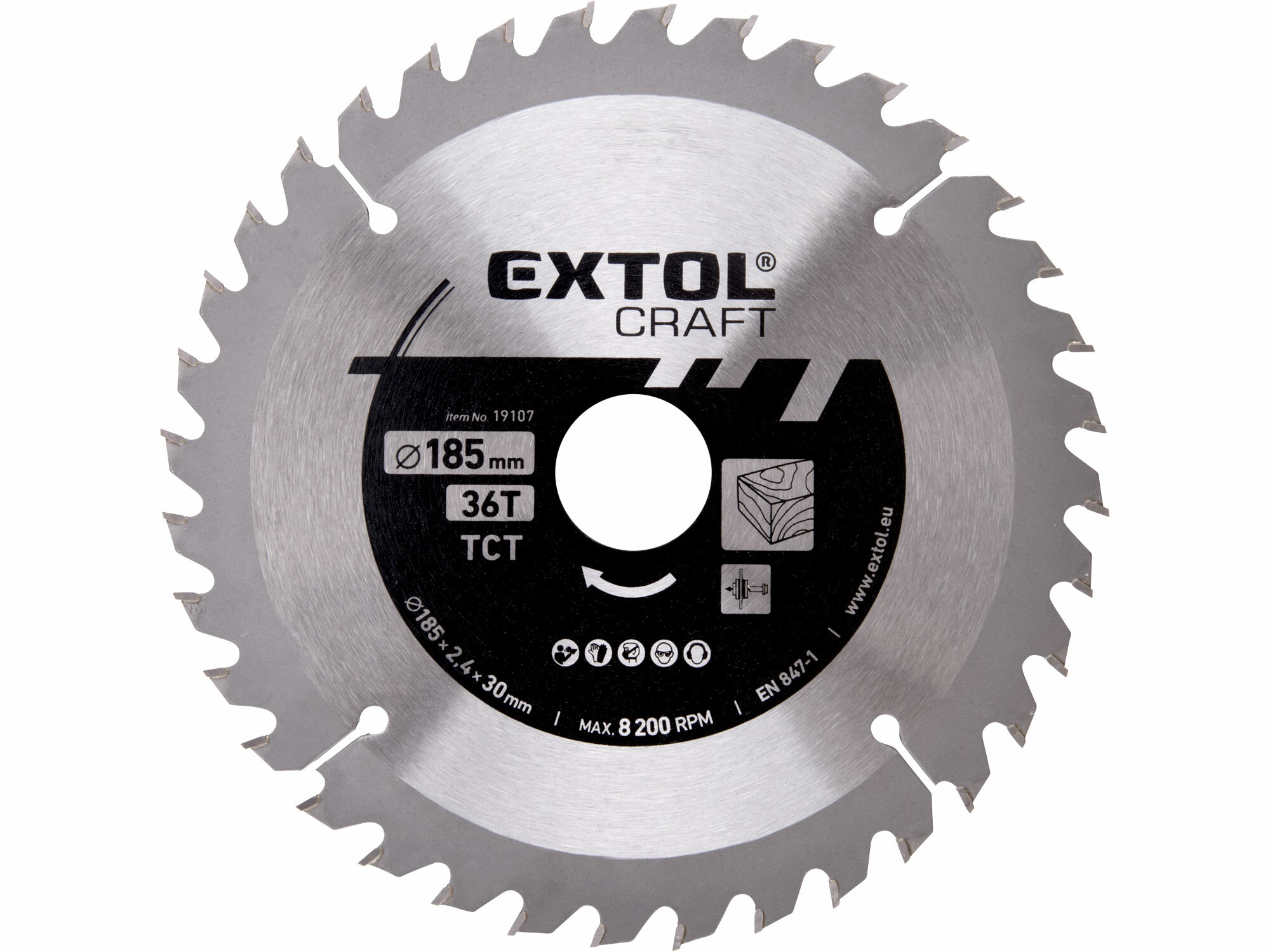 EXTOL CRAFT 19107 Kotúč pílový s SK plátkami, 185x1,4x30mm, 36z