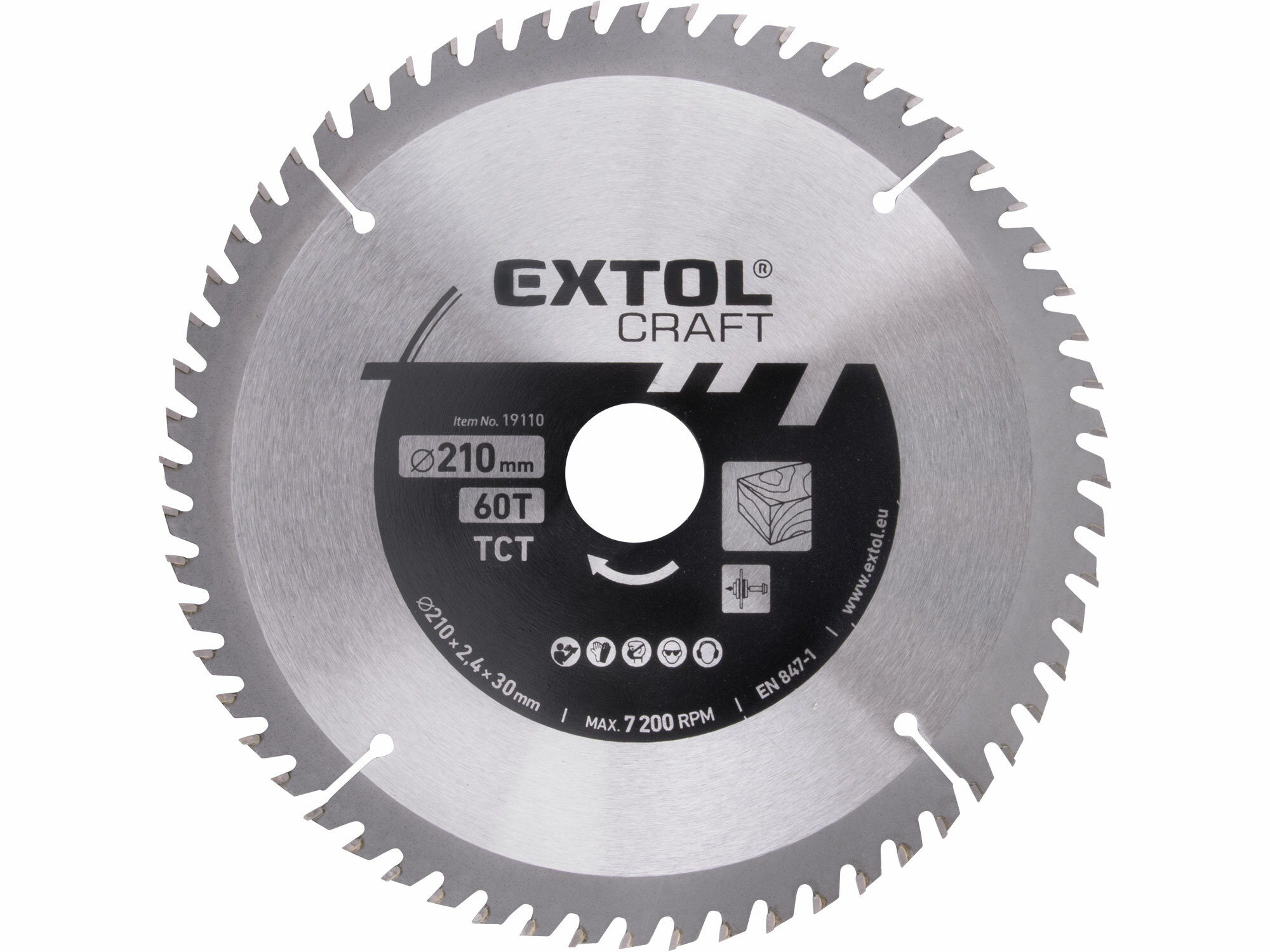 EXTOL CRAFT 19110 Kotúč pílový s SK plátkami, 210x1,4x30mm, 60z