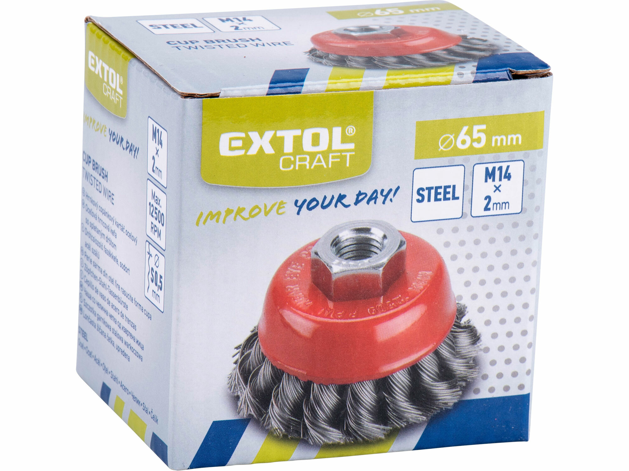 EXTOL CRAFT 17007 Kartáč hrnčekový M14 vrkočový, Ø65mm