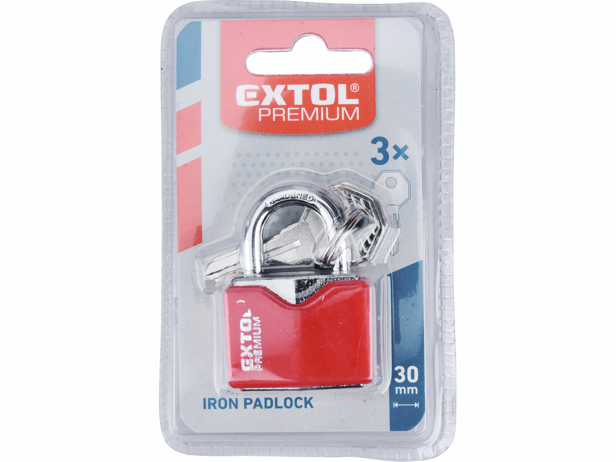 EXTOL PREMIUM 8857463 Zámok vysací 30mm, s ochranným plastom