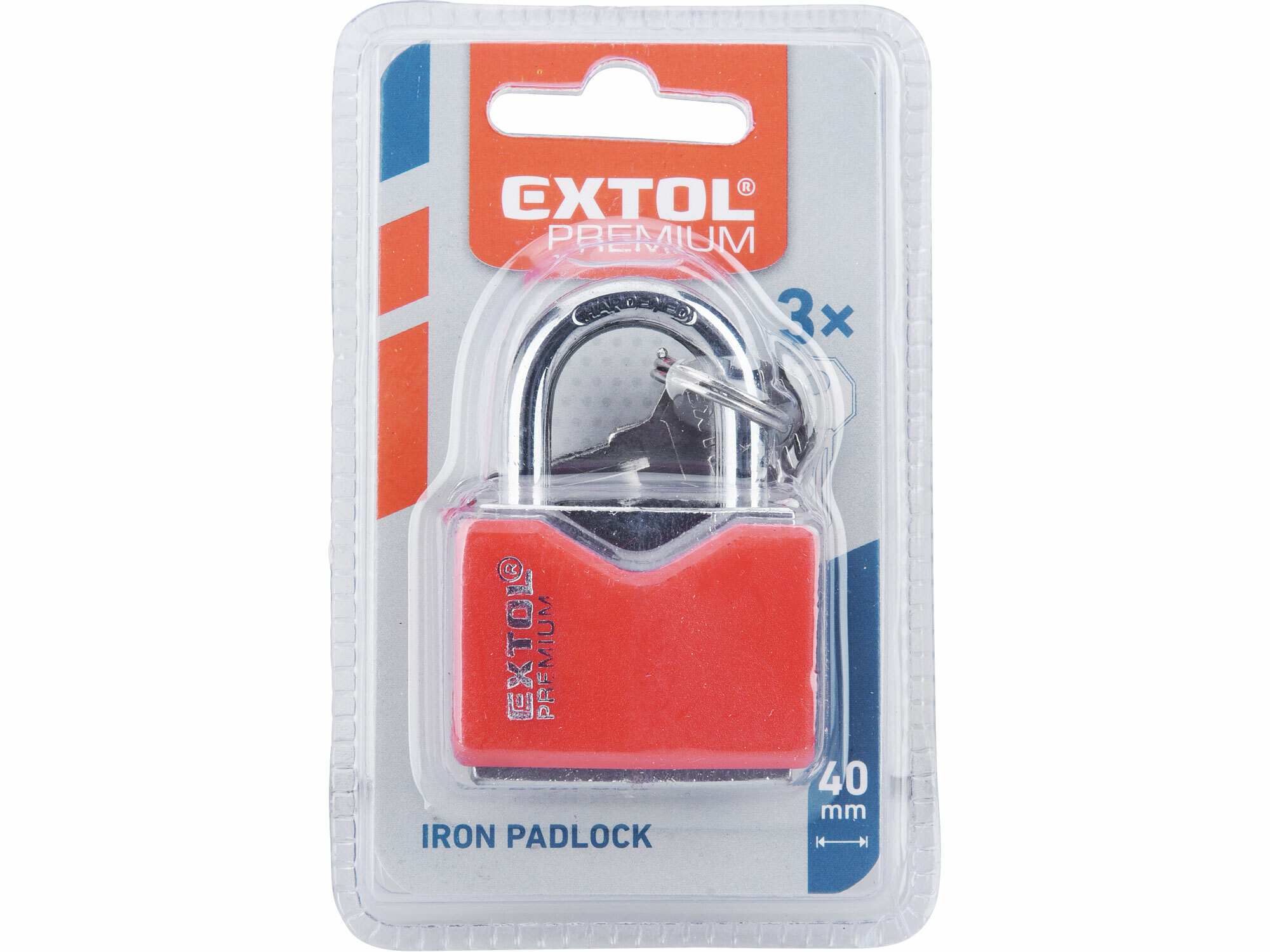 EXTOL PREMIUM 8857464 Zámok vysací 40mm, s ochranným plastom