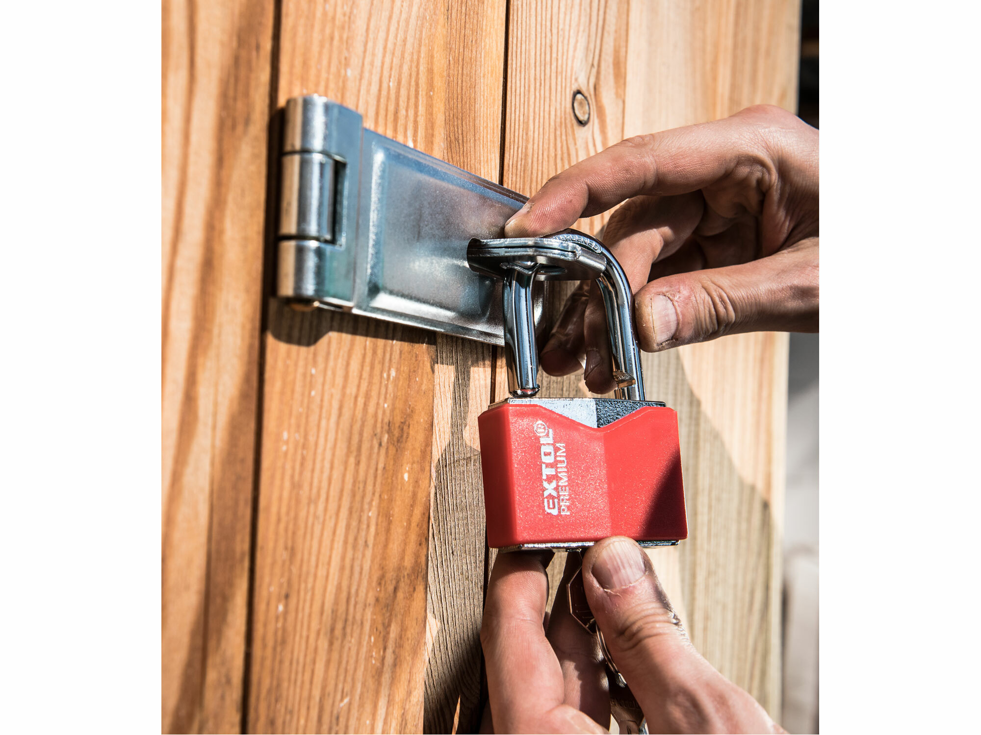 EXTOL PREMIUM 8857465 Zámok vysací 50mm, s ochranným plastom